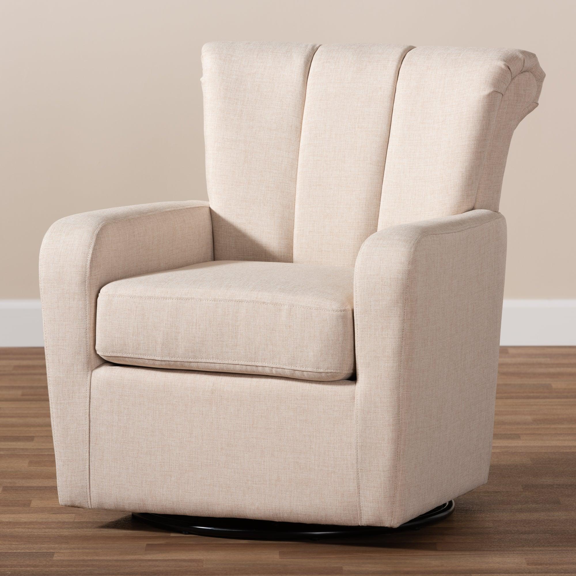 Rayner Modern and Contemporary Fabric Upholstered Swivel Chair