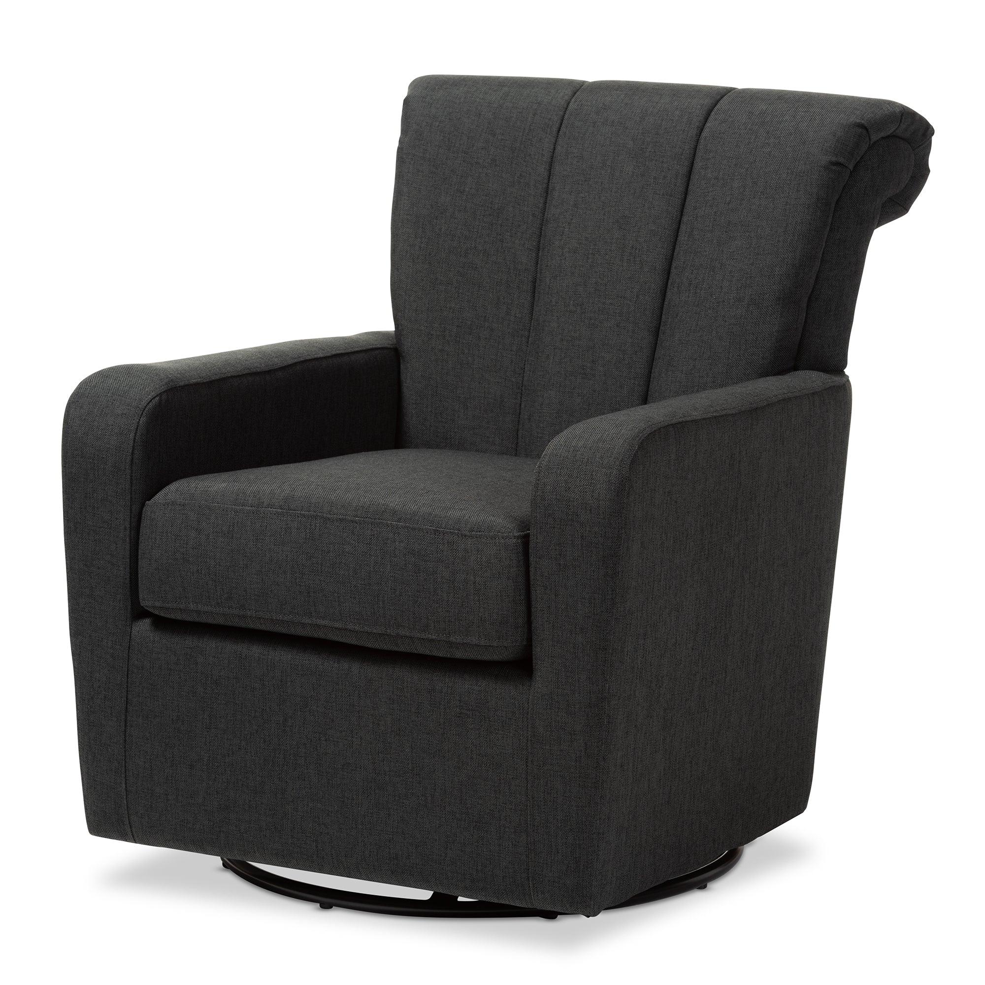 Rayner Modern and Contemporary Fabric Upholstered Swivel Chair