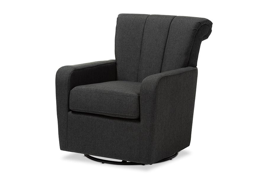 Rayner Modern and Contemporary Fabric Upholstered Swivel Chair