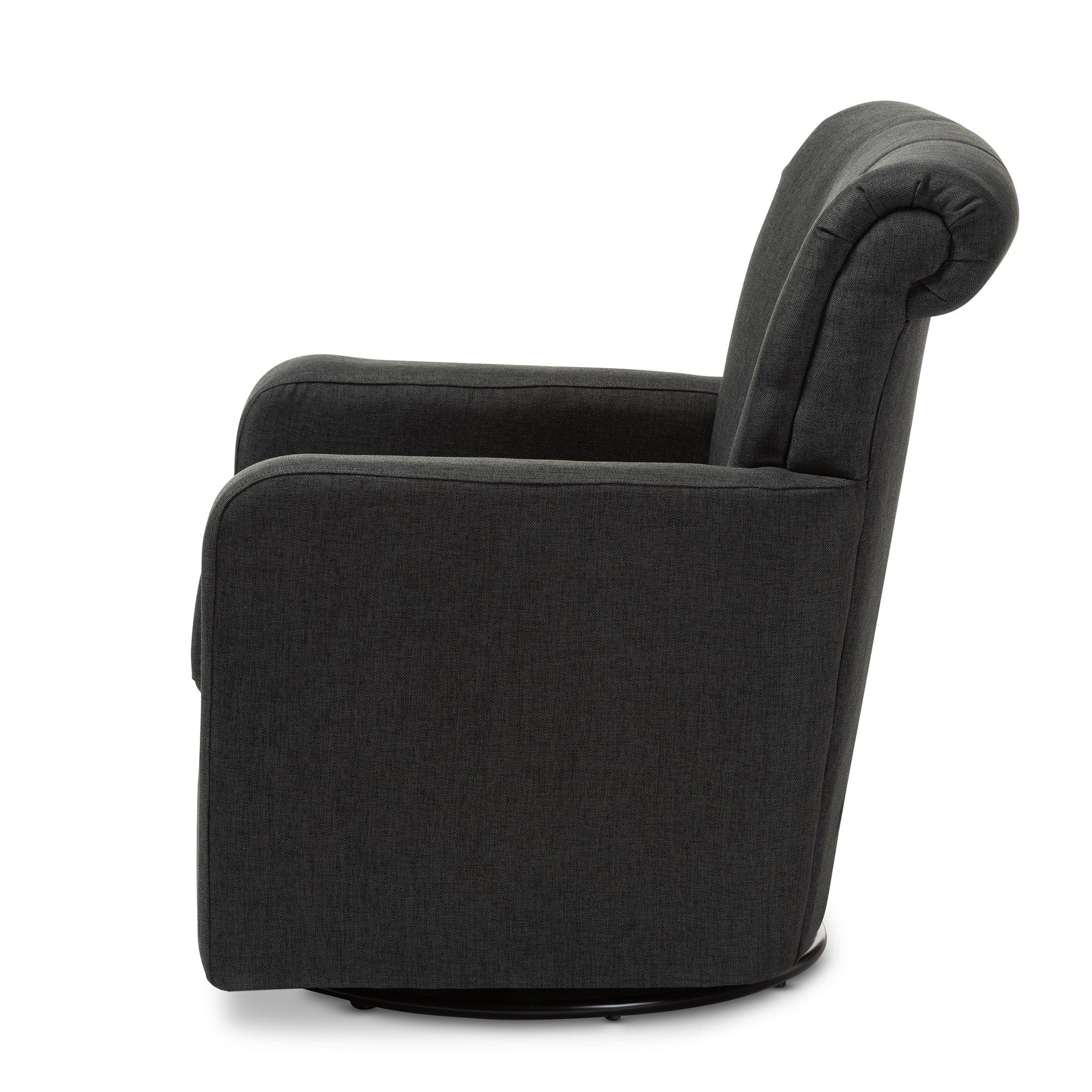 Rayner Modern and Contemporary Fabric Upholstered Swivel Chair