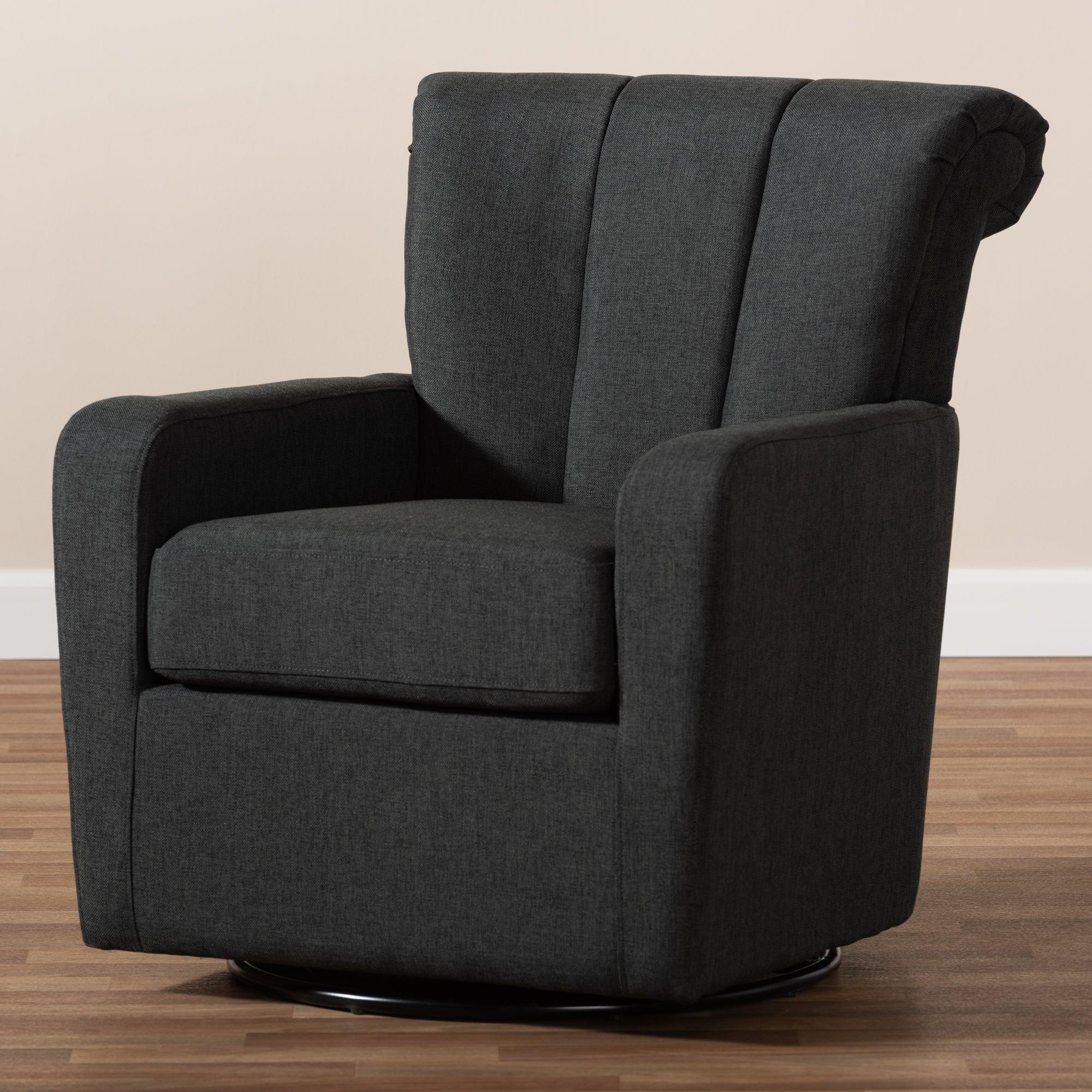 Rayner Modern and Contemporary Fabric Upholstered Swivel Chair