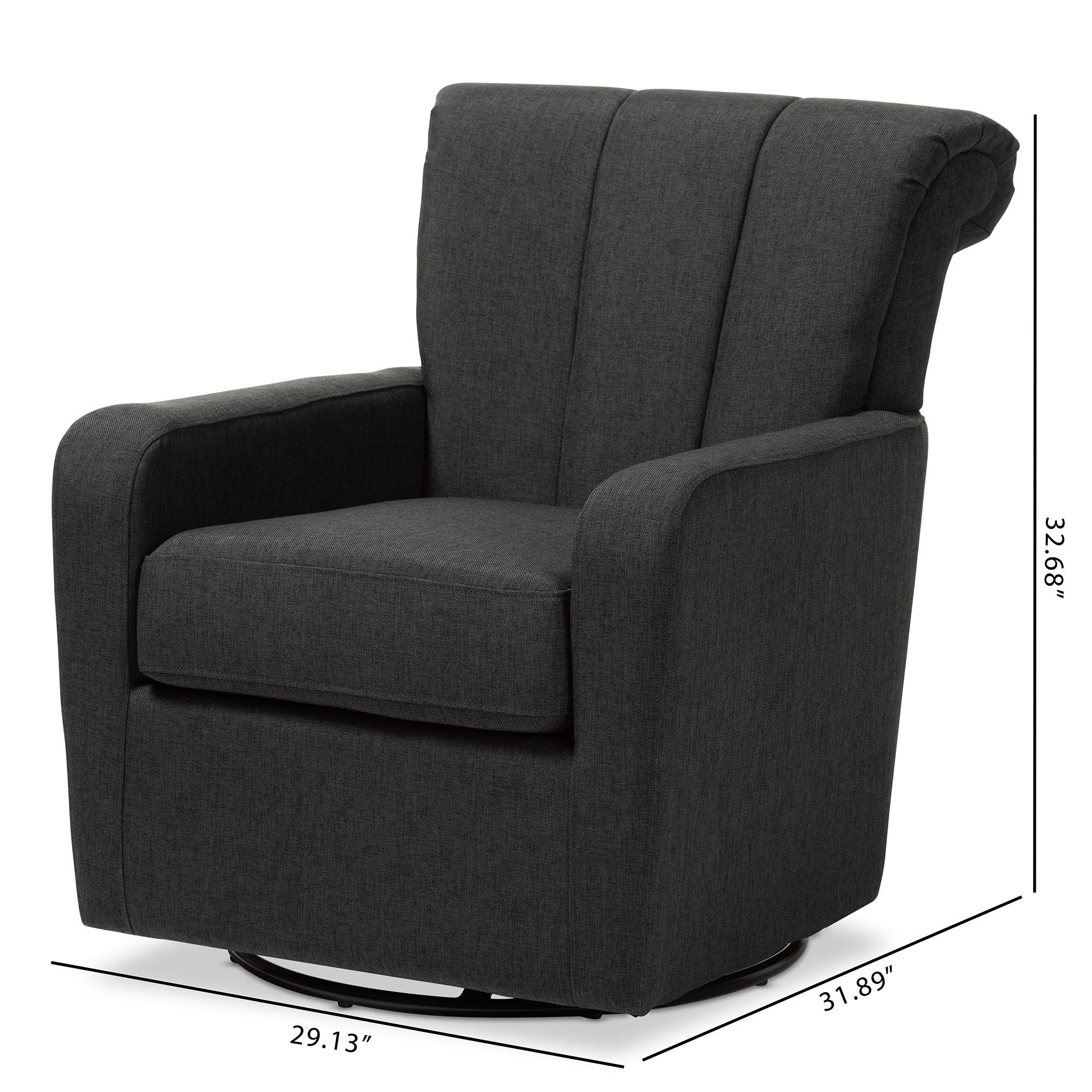 Rayner Modern and Contemporary Fabric Upholstered Swivel Chair