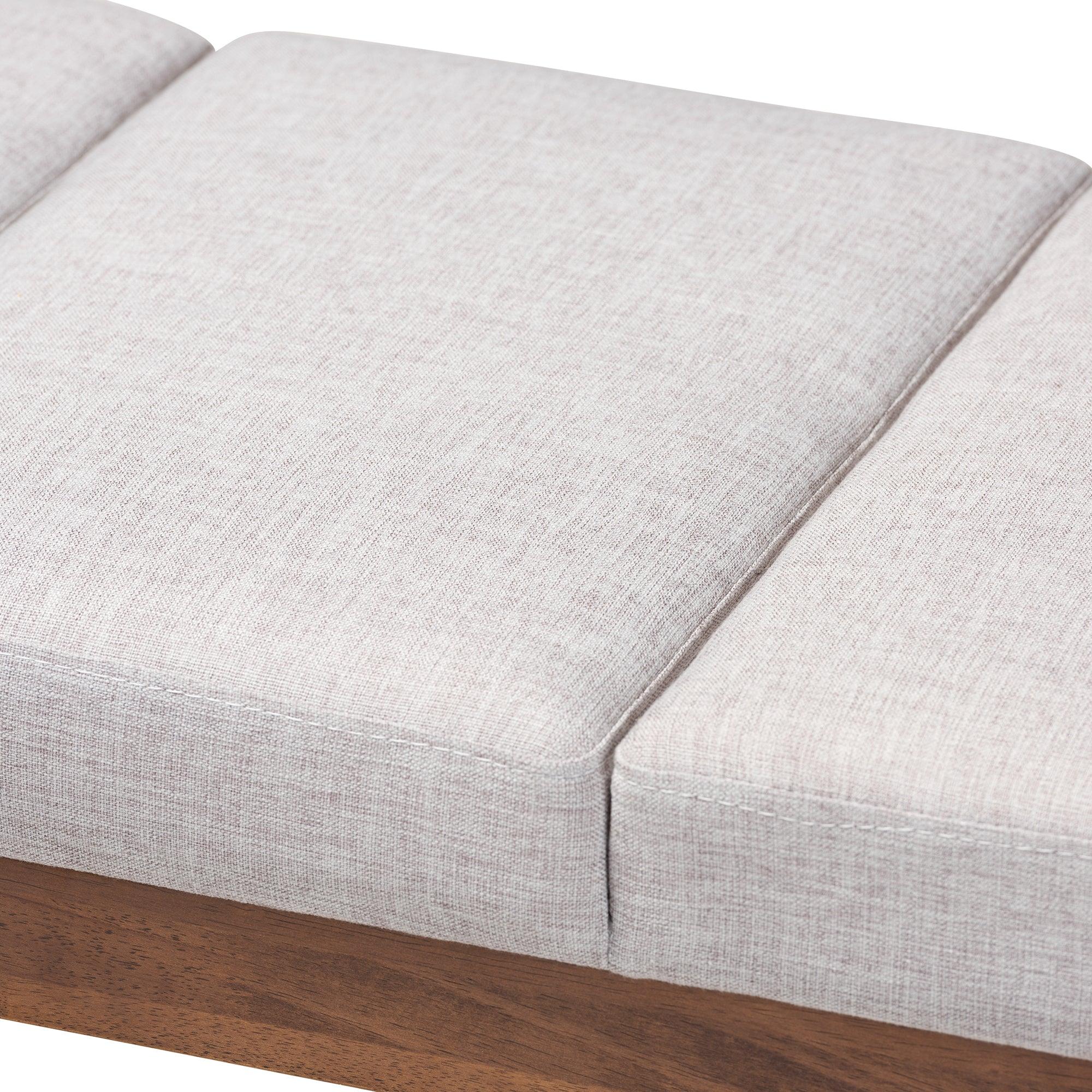 Larisa Mid-Century Modern ish Fabric Upholstered Wood Bench