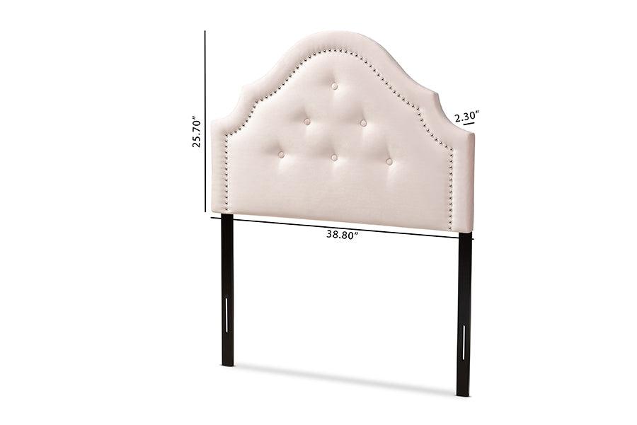 Cora Modern and Contemporary Light Velvet Fabric Upholstered Headboard