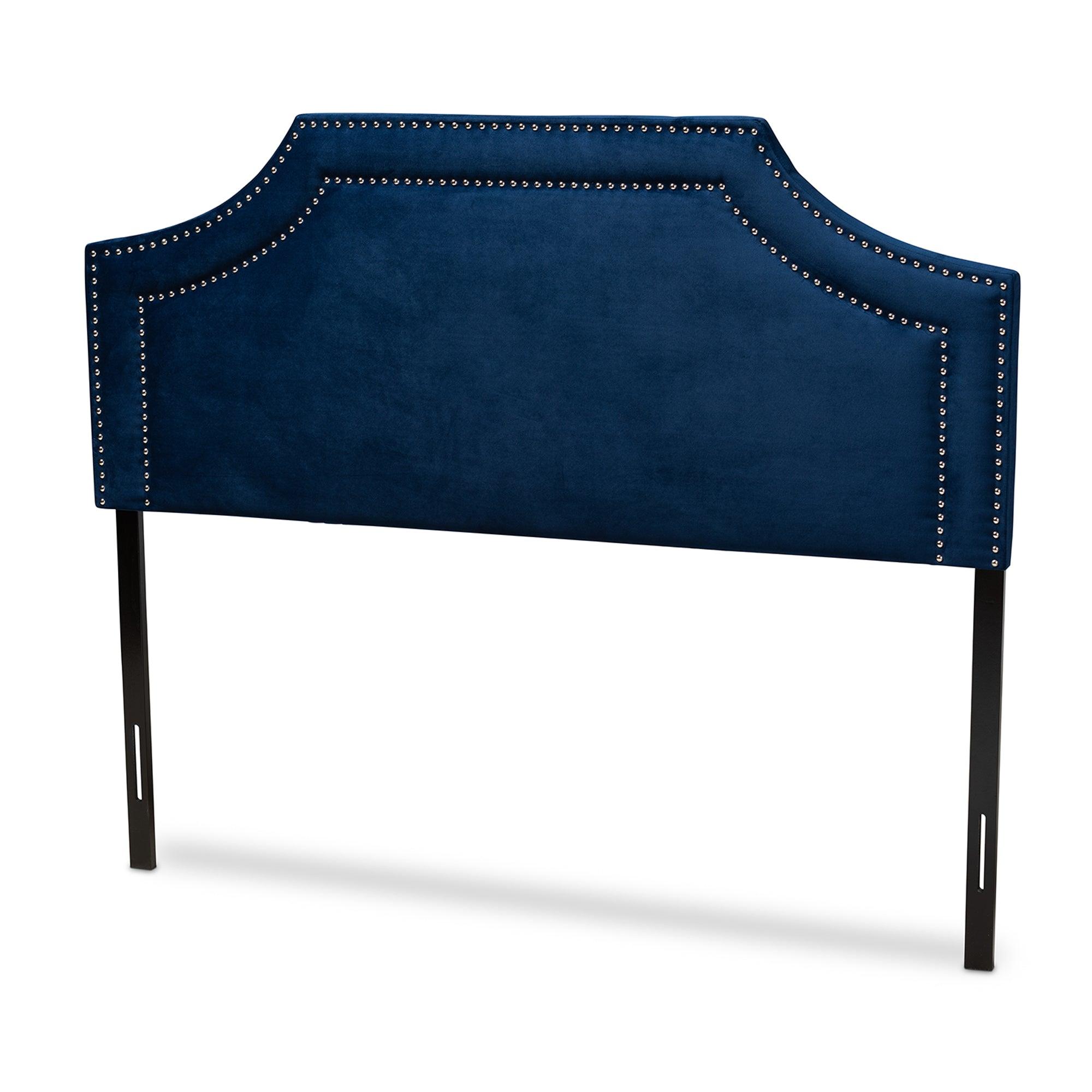 Avignon Modern and Contemporary Velvet Fabric Upholstered Headboard