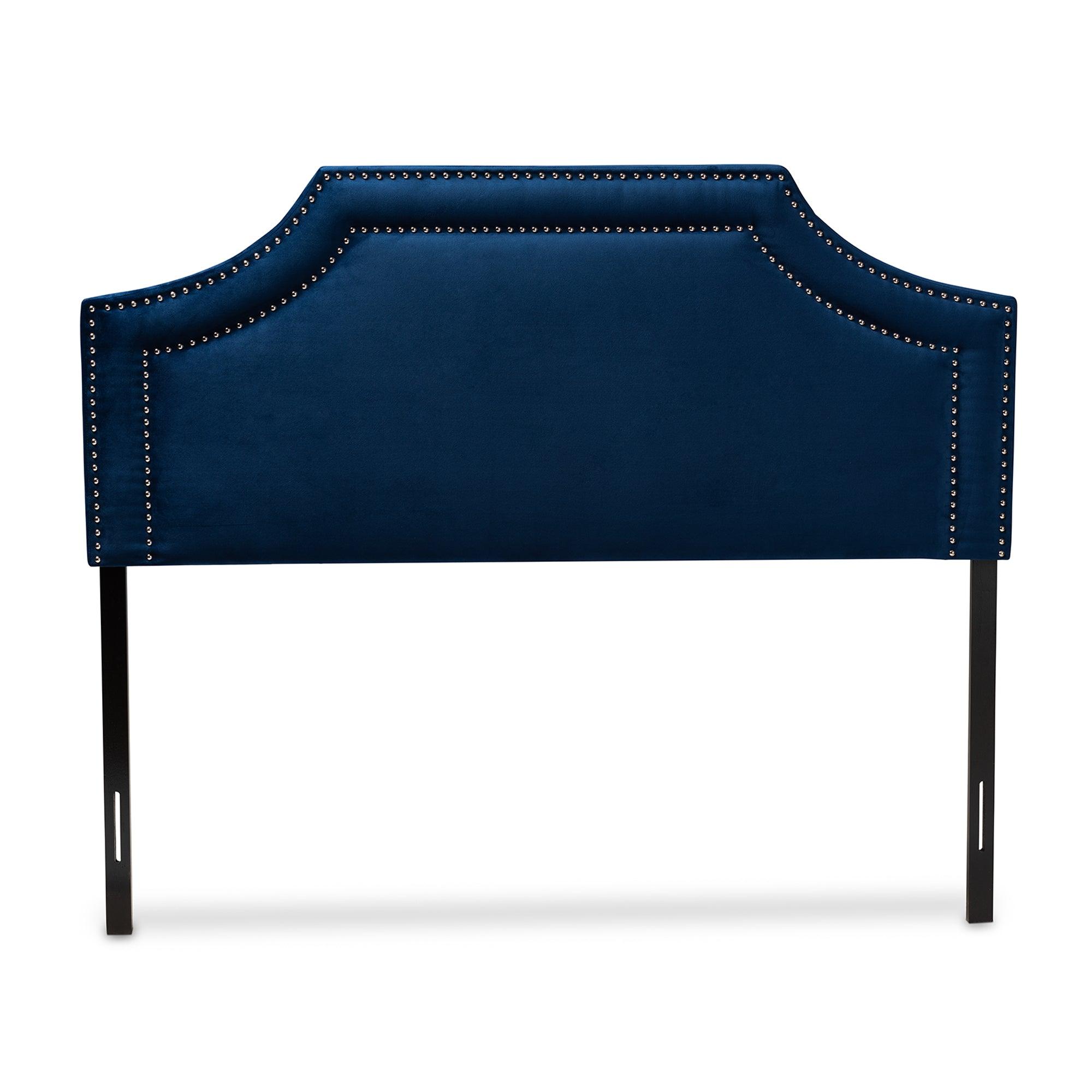 Avignon Modern and Contemporary Velvet Fabric Upholstered Headboard