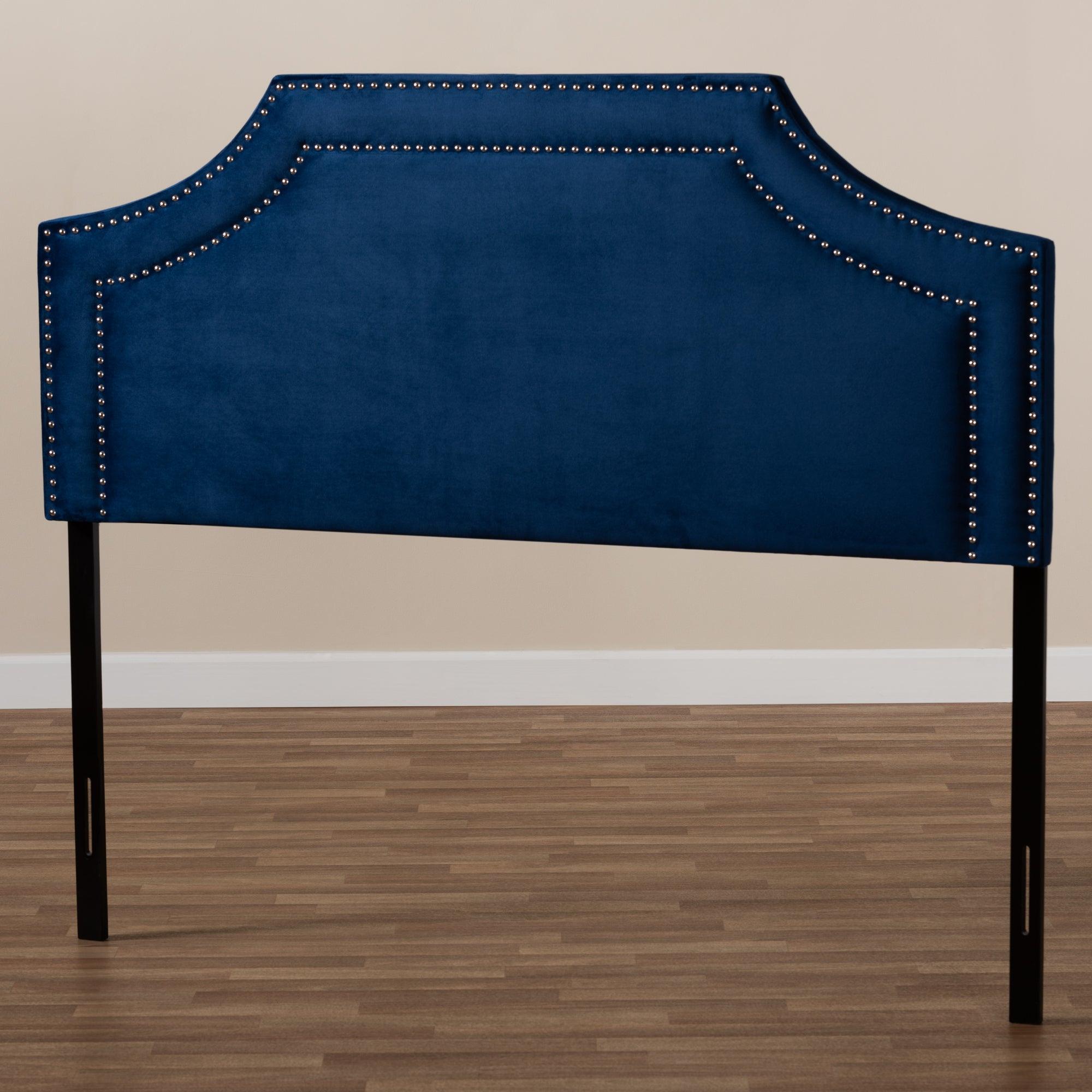 Avignon Modern and Contemporary Velvet Fabric Upholstered Headboard