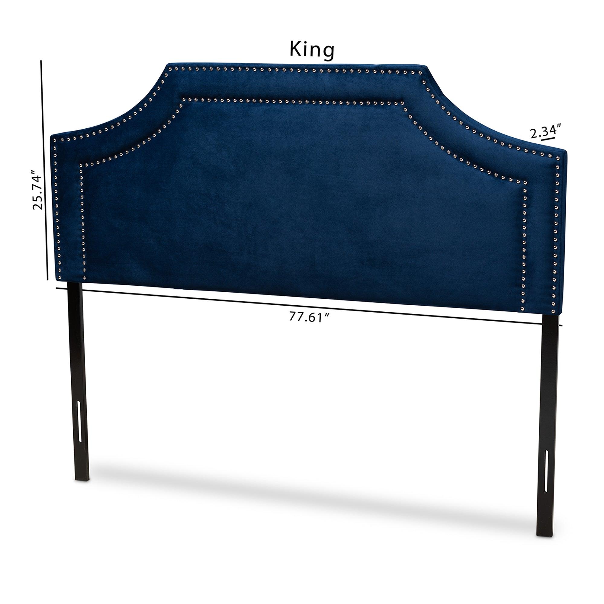 Avignon Modern and Contemporary Velvet Fabric Upholstered Headboard