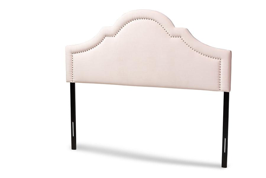 Rita Modern and Contemporary Light Velvet Fabric Upholstered Headboard