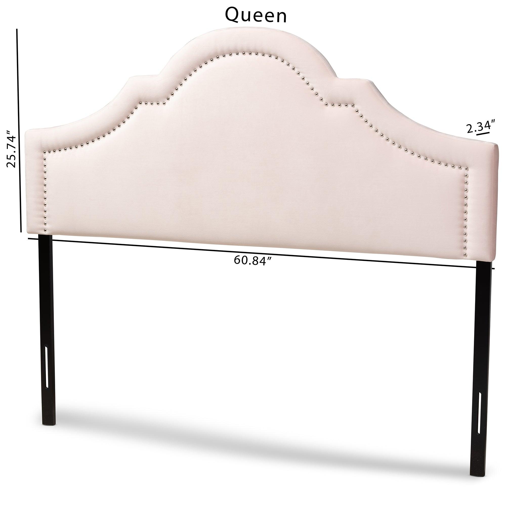 Rita Modern and Contemporary Light Velvet Fabric Upholstered Headboard