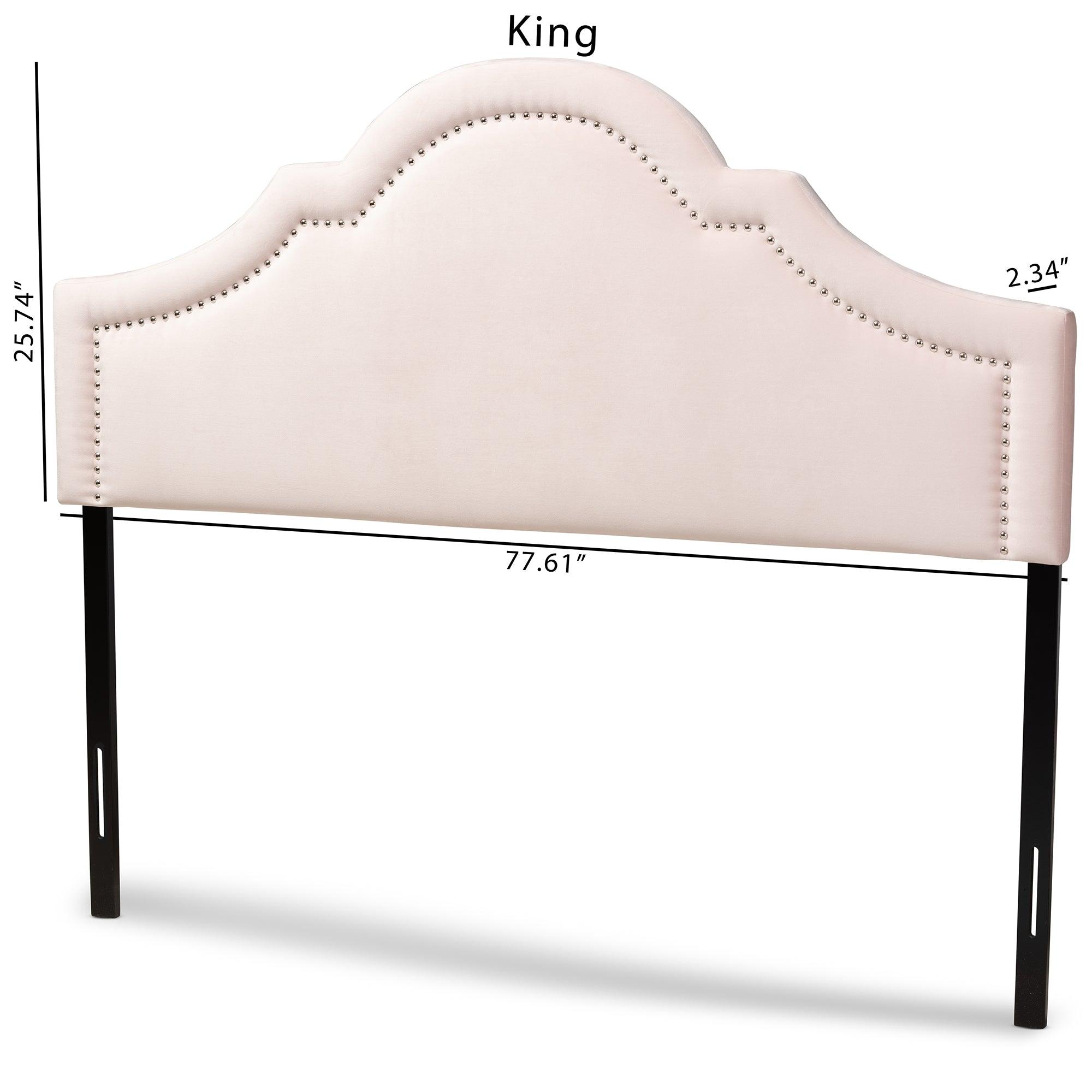 Rita Modern and Contemporary Light Velvet Fabric Upholstered Headboard