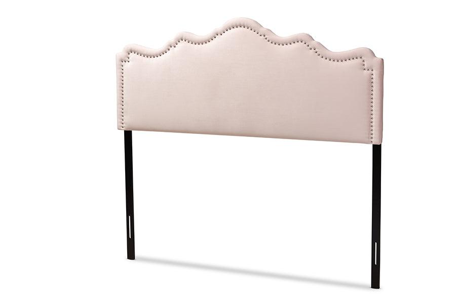 Nadeen Modern and Contemporary Light Velvet Fabric Upholstered Headboard