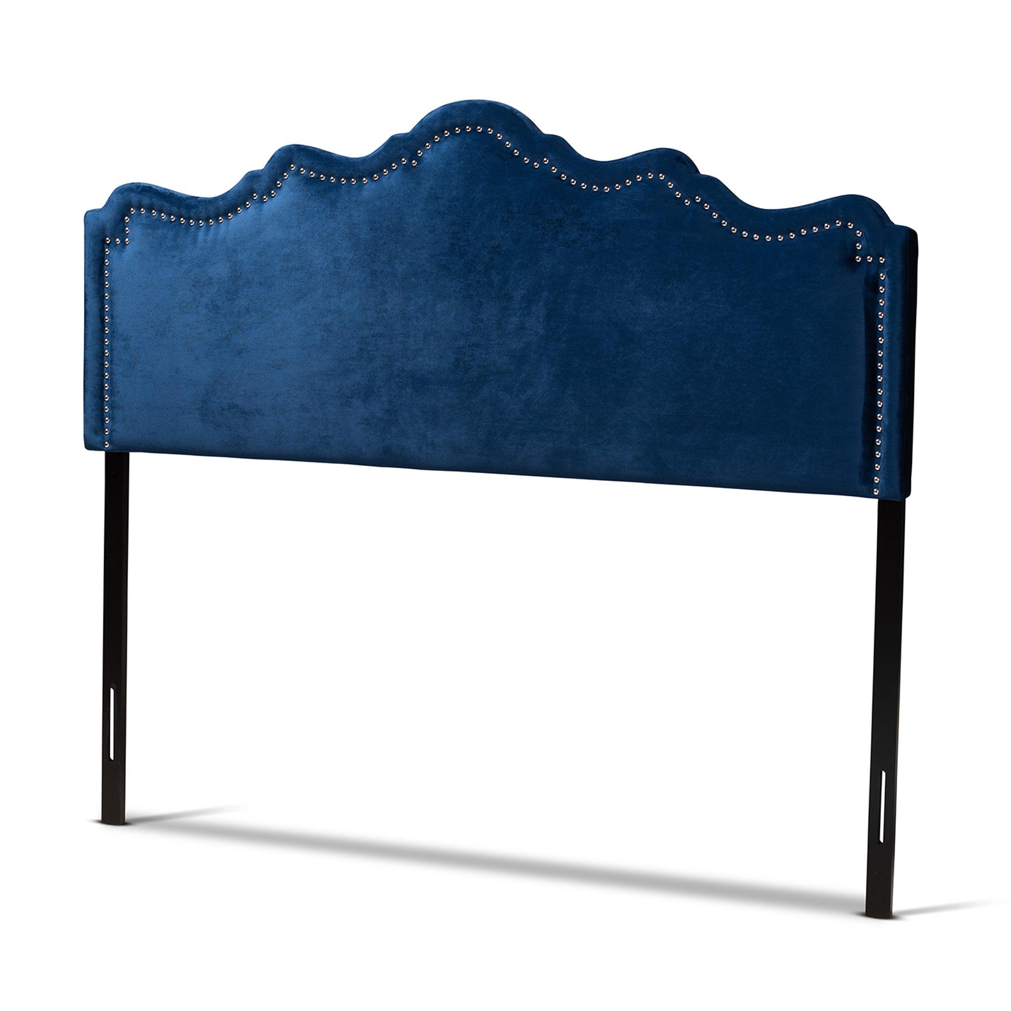 Nadeen Modern and Contemporary Royal Velvet Fabric Upholstered Headboard