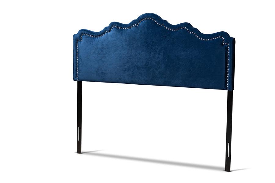 Nadeen Modern and Contemporary Royal Velvet Fabric Upholstered Headboard