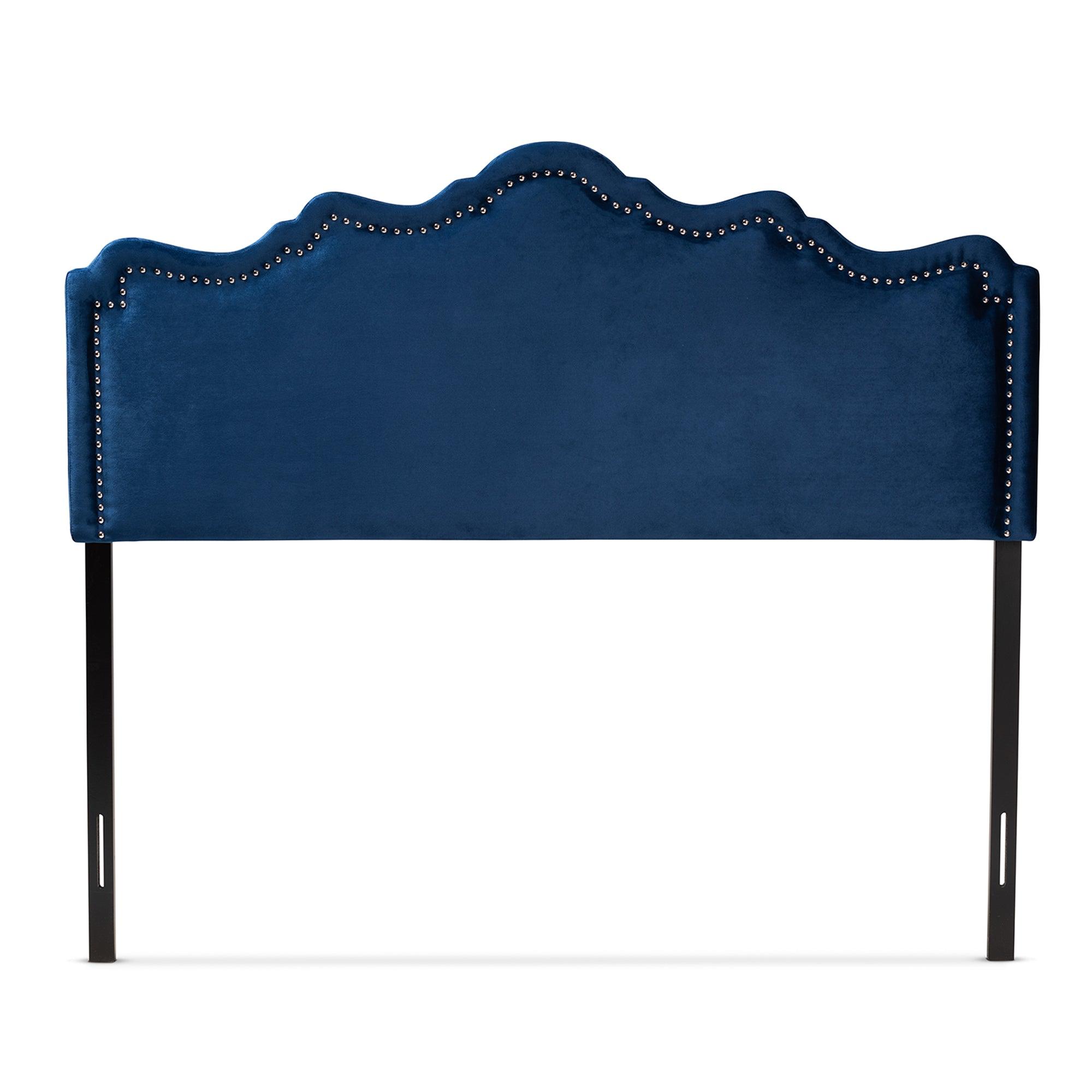 Nadeen Modern and Contemporary Royal Velvet Fabric Upholstered Headboard