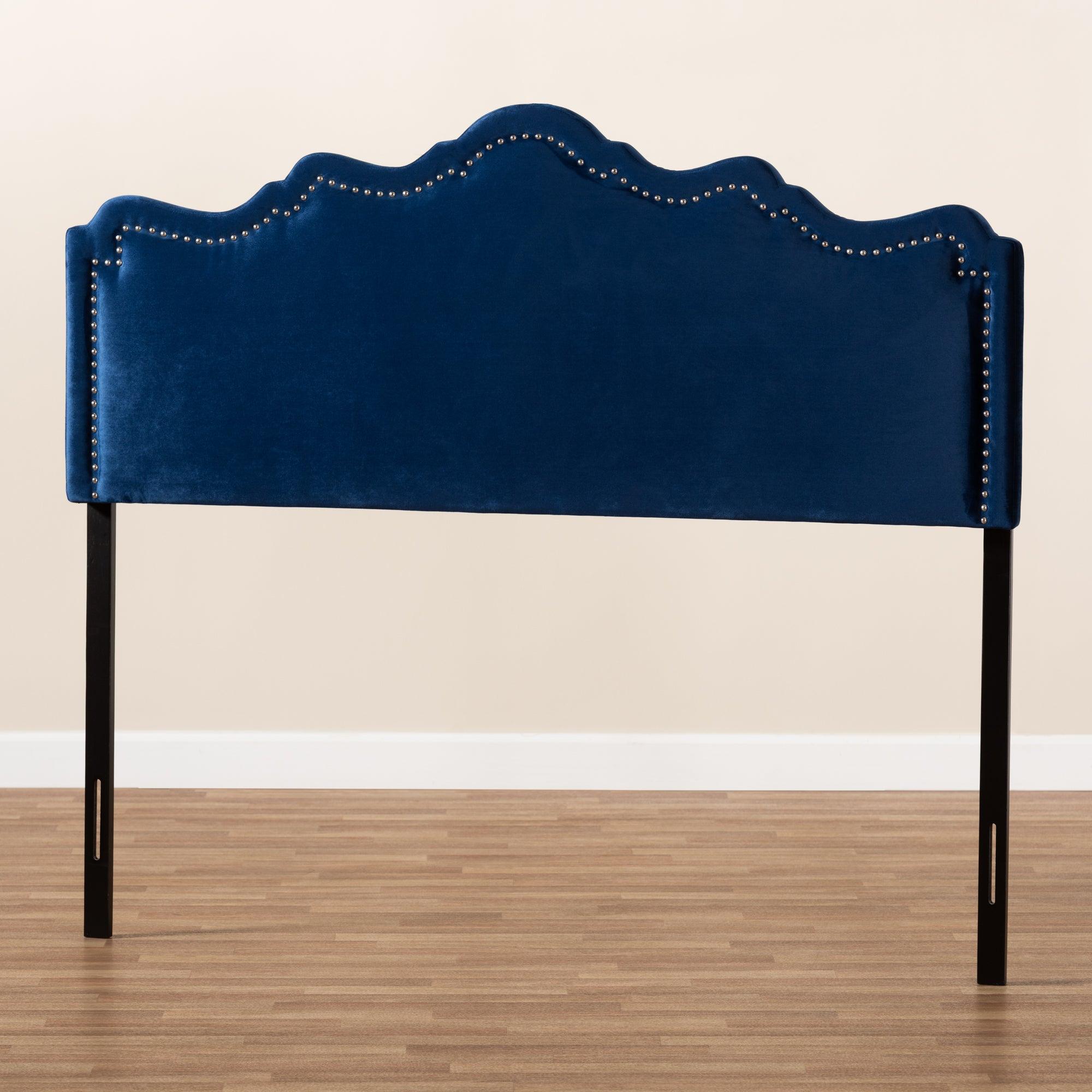 Nadeen Modern and Contemporary Royal Velvet Fabric Upholstered Headboard