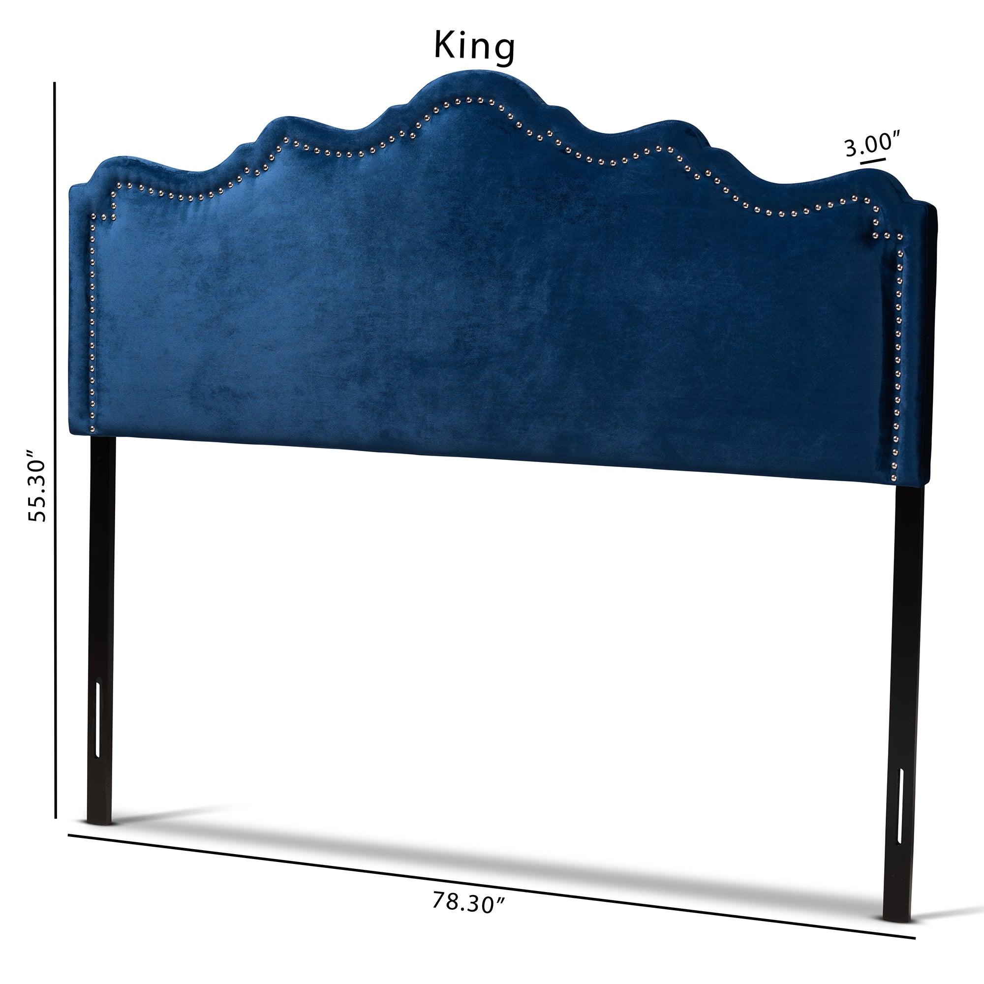 Nadeen Modern and Contemporary Royal Velvet Fabric Upholstered Headboard