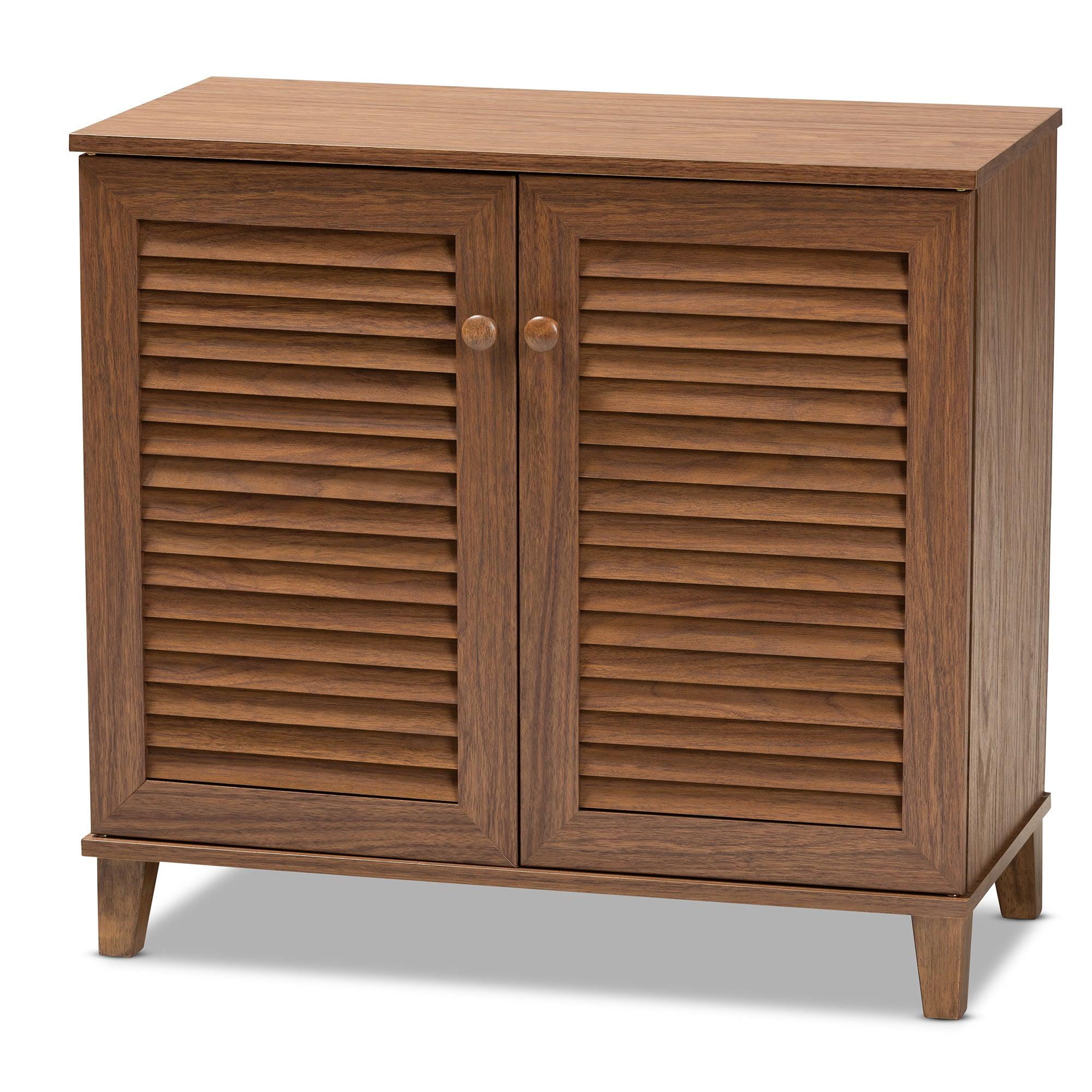 Coolidge Modern and Contemporary Finished 4-Shelf Wood Shoe Storage Cabinet