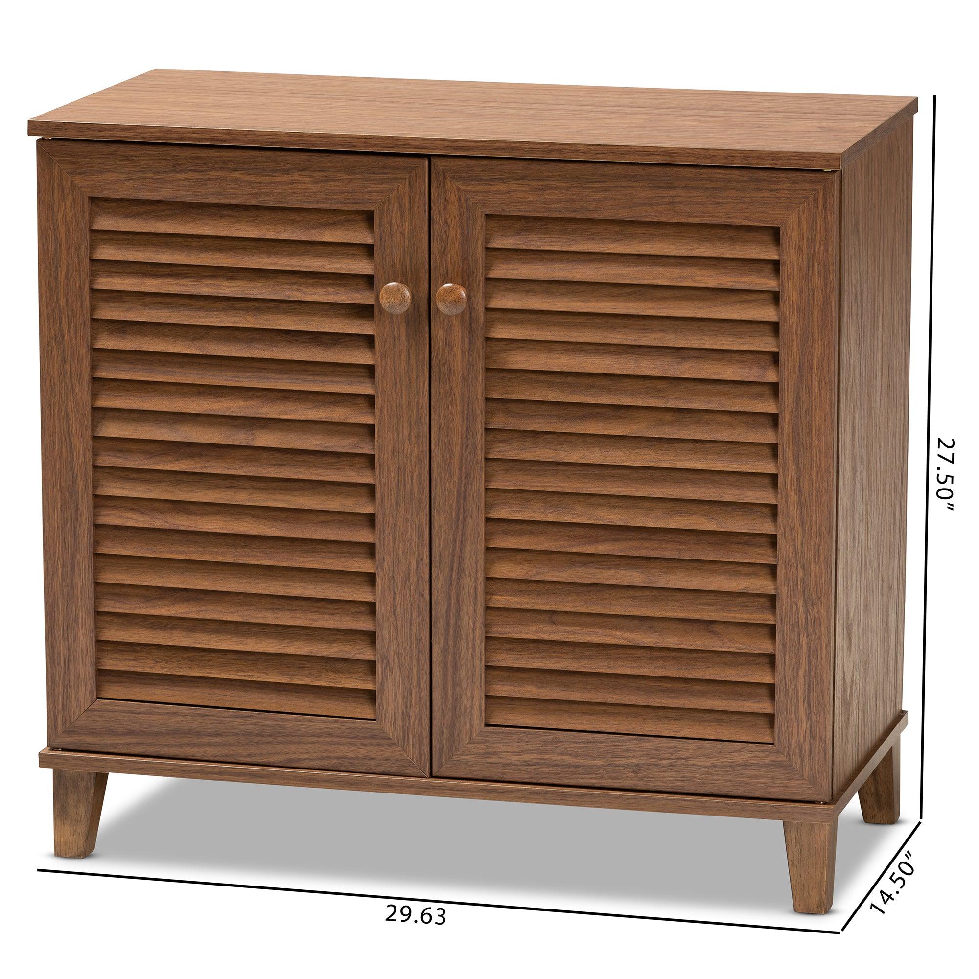 Coolidge Modern and Contemporary Finished 4-Shelf Wood Shoe Storage Cabinet