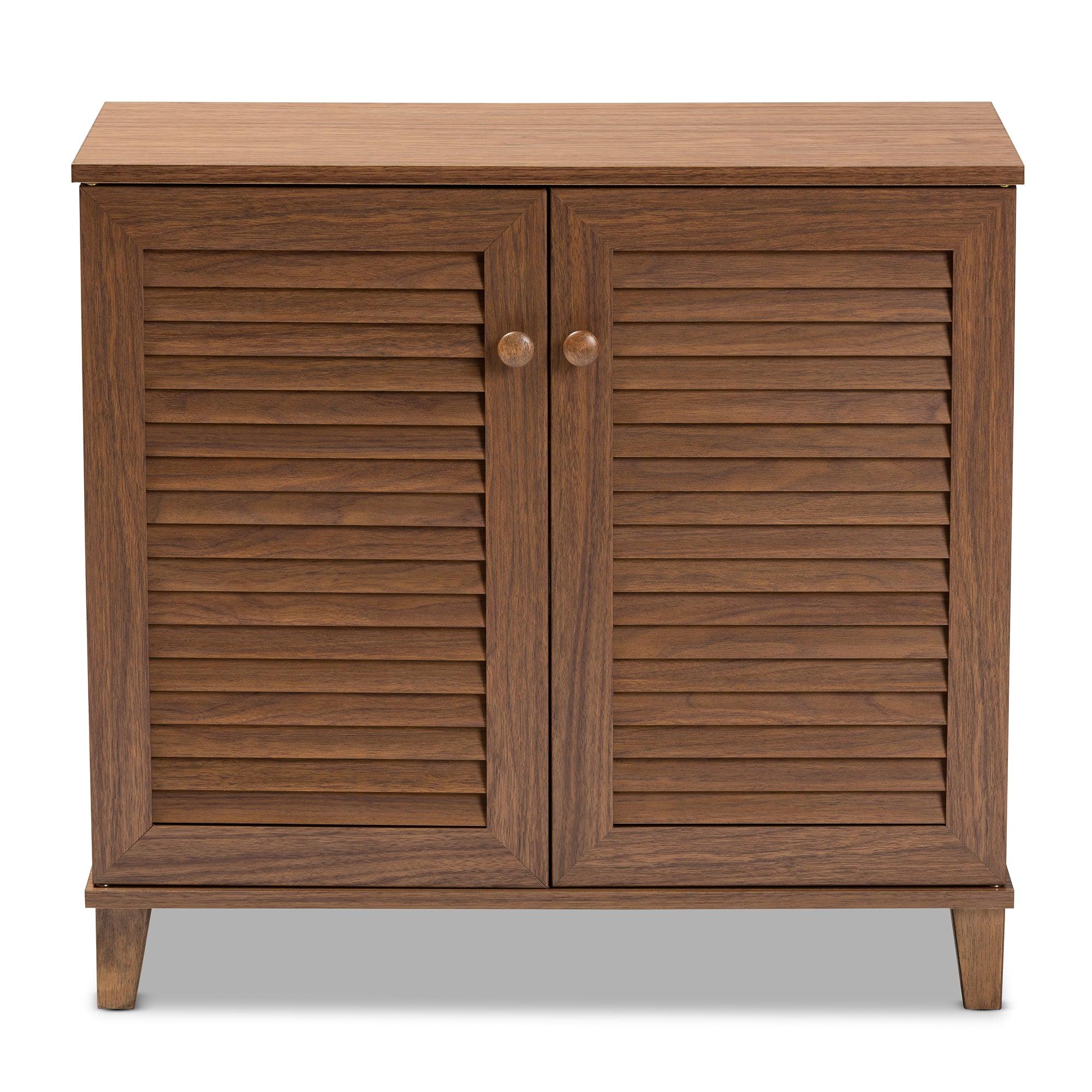 Coolidge Modern and Contemporary Finished 4-Shelf Wood Shoe Storage Cabinet