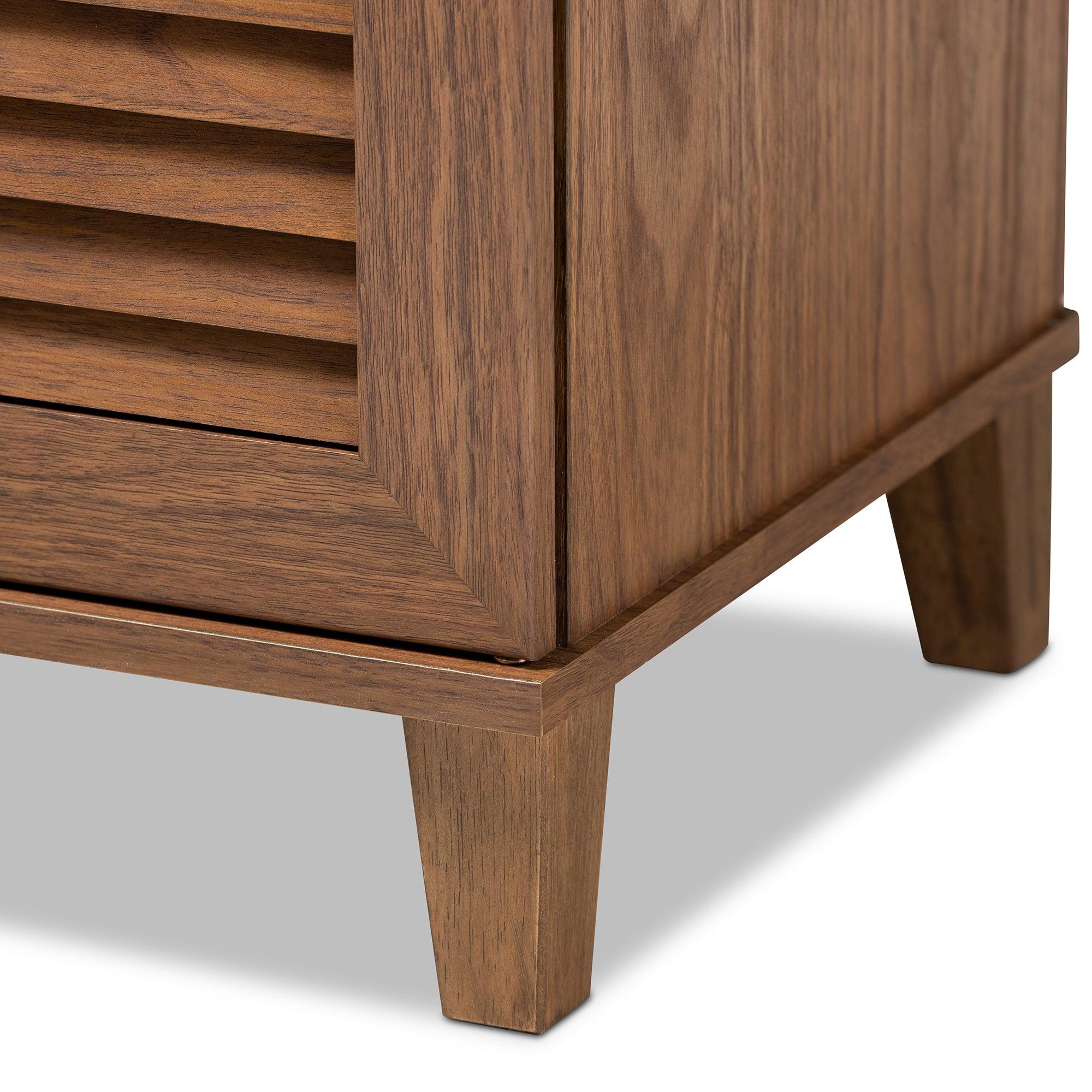 Coolidge Modern and Contemporary Finished 4-Shelf Wood Shoe Storage Cabinet