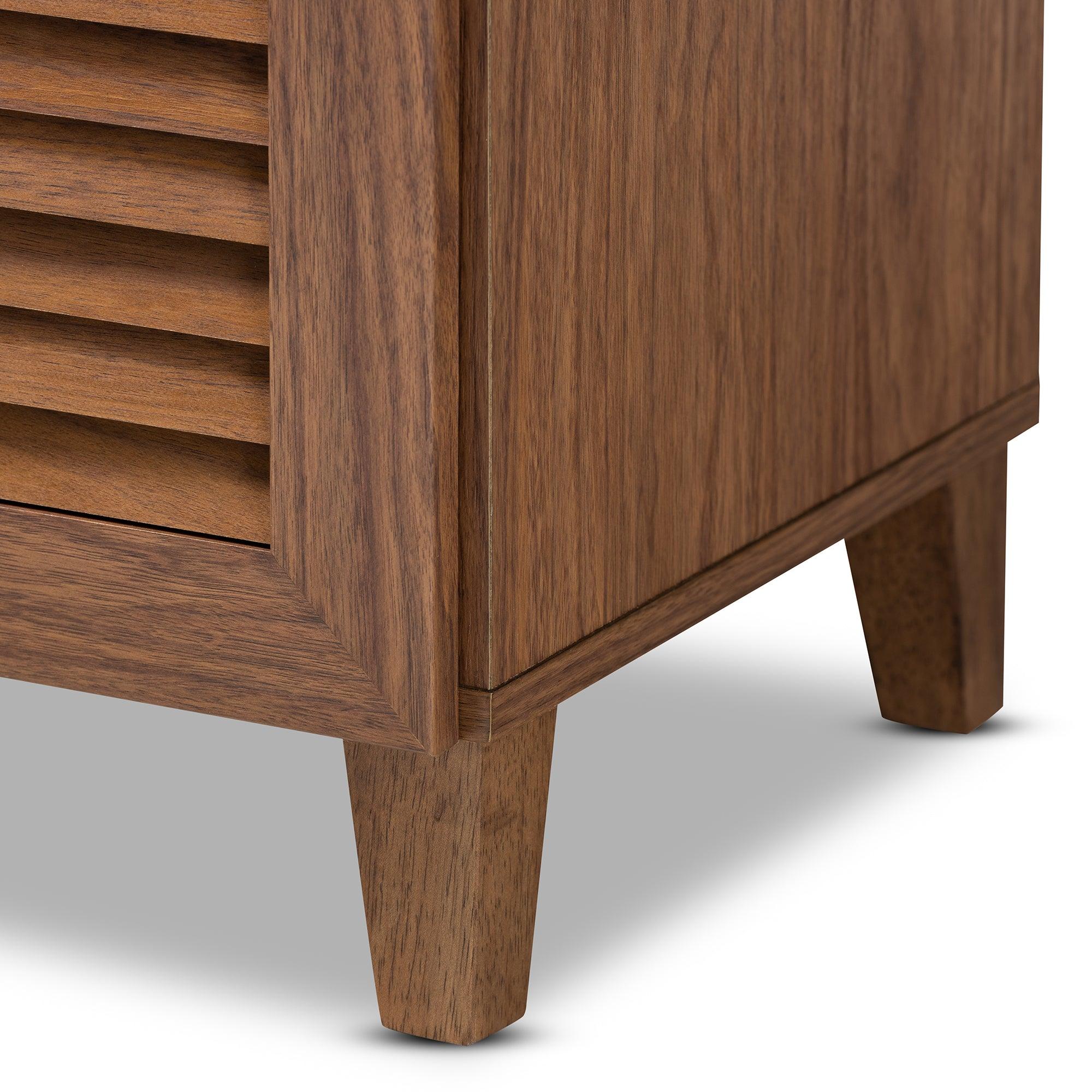 Coolidge Modern and Contemporary Finished 5-Shelf Wood Shoe Storage Cabinet with Drawer