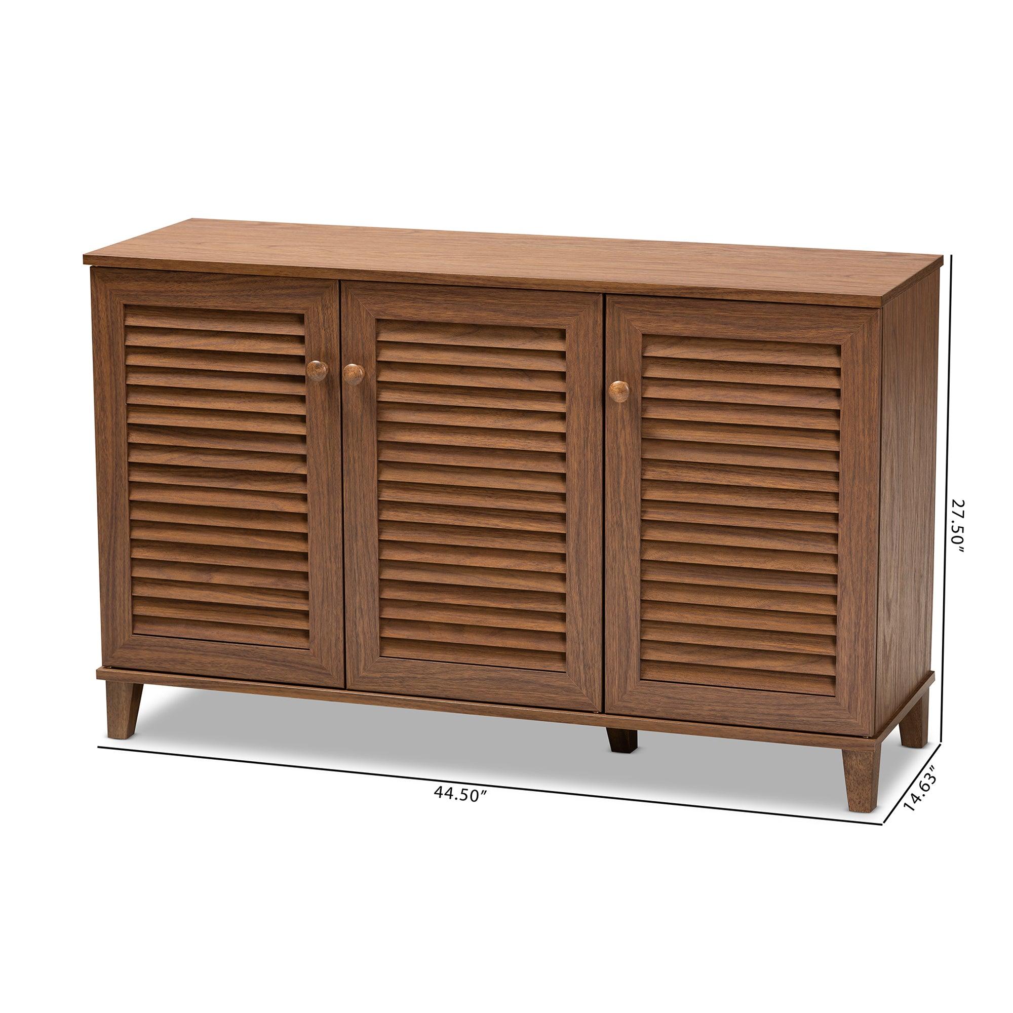 Coolidge Modern and Contemporary Finished 8-Shelf Wood Shoe Storage Cabinet