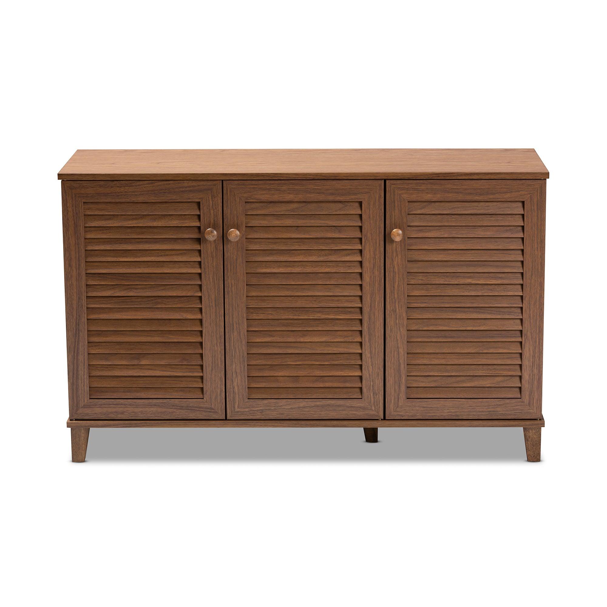 Coolidge Modern and Contemporary Finished 8-Shelf Wood Shoe Storage Cabinet