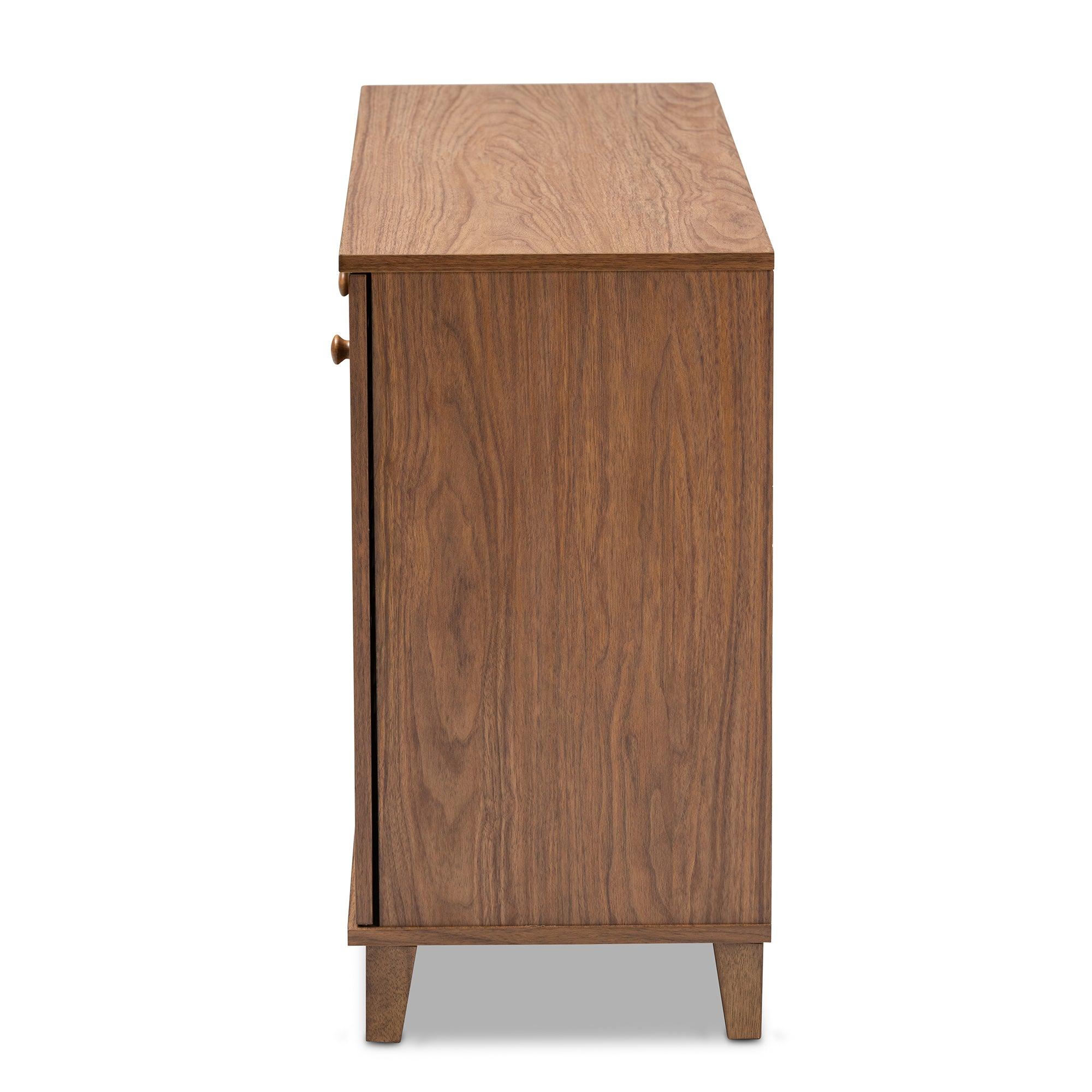 Coolidge Modern and Contemporary Finished 8-Shelf Wood Shoe Storage Cabinet