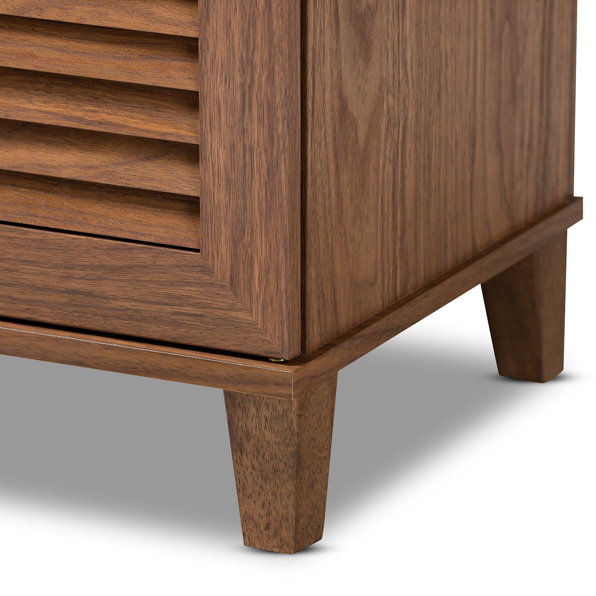 Coolidge Modern and Contemporary Finished 8-Shelf Wood Shoe Storage Cabinet