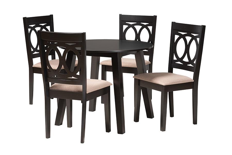 Louisa Modern Fabric and Finished Wood 5-Piece Dining Set