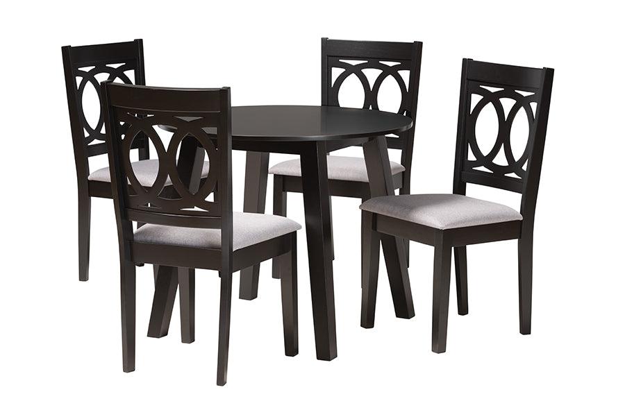 Louisa Modern Fabric and Finished Wood 5-Piece Dining Set