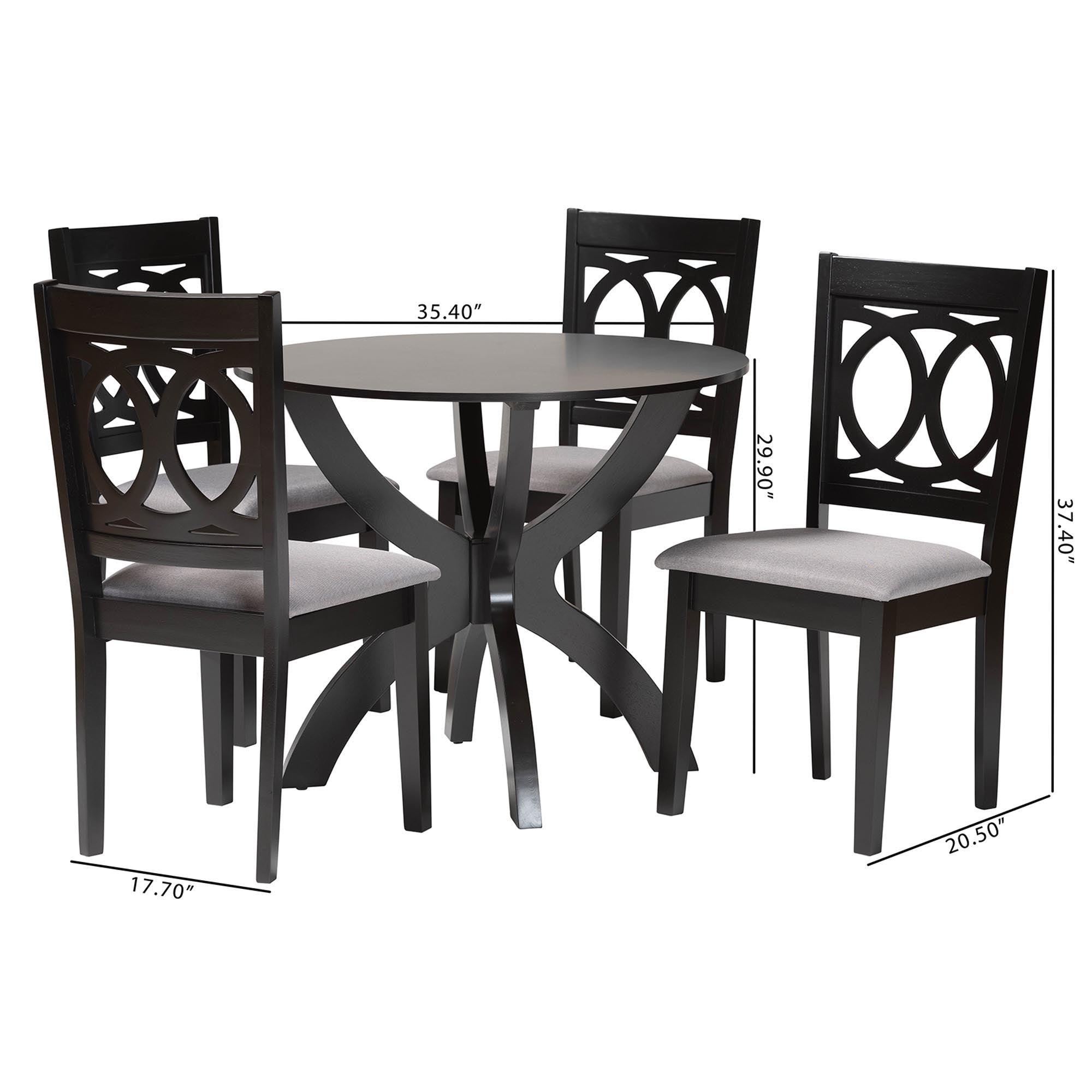 Rita Modern and Finished Wood 5-Piece Dining Set