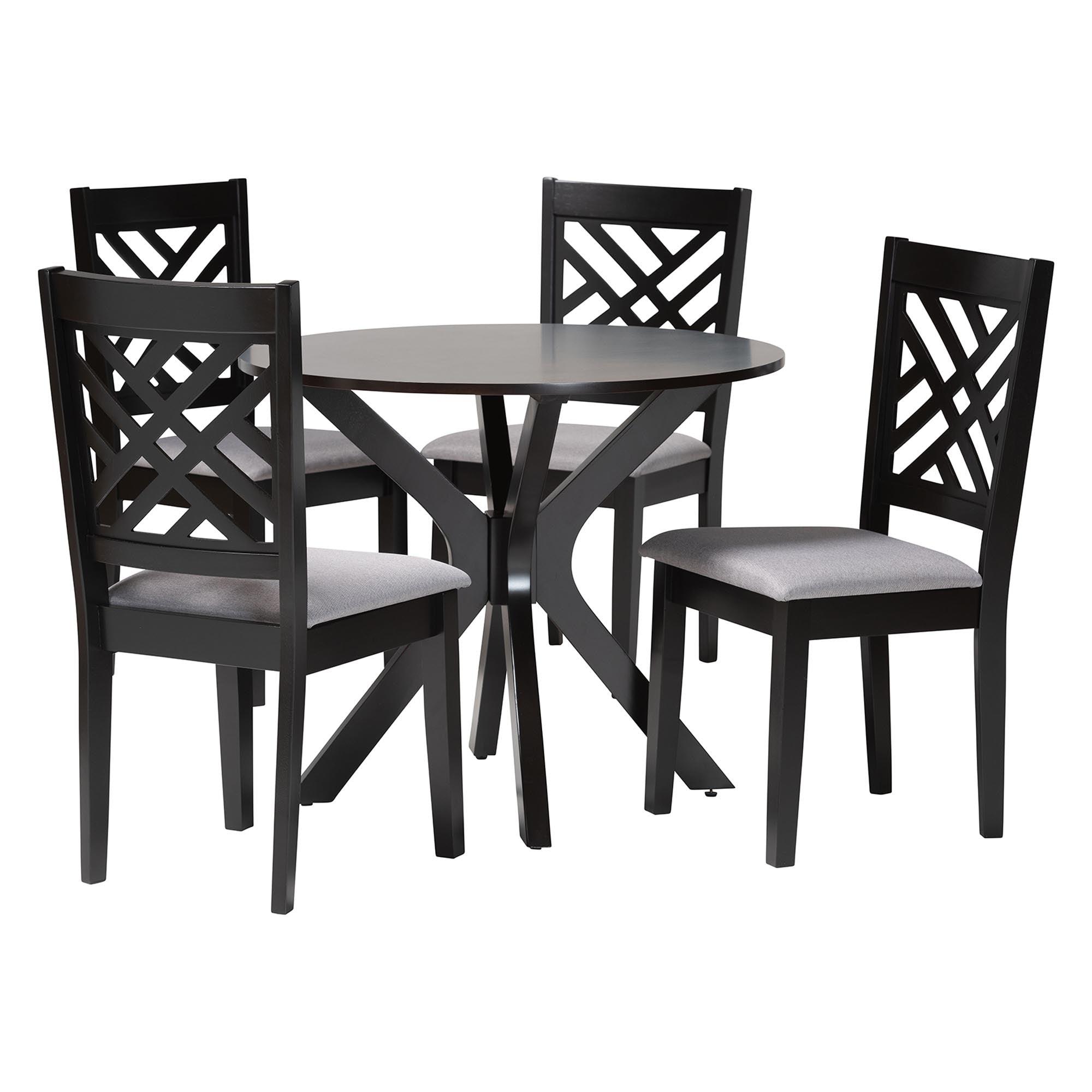 Norah Modern Fabric and Finished Wood 5-Piece Dining Set