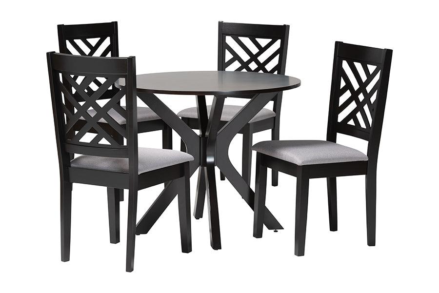 Norah Modern Fabric and Finished Wood 5-Piece Dining Set