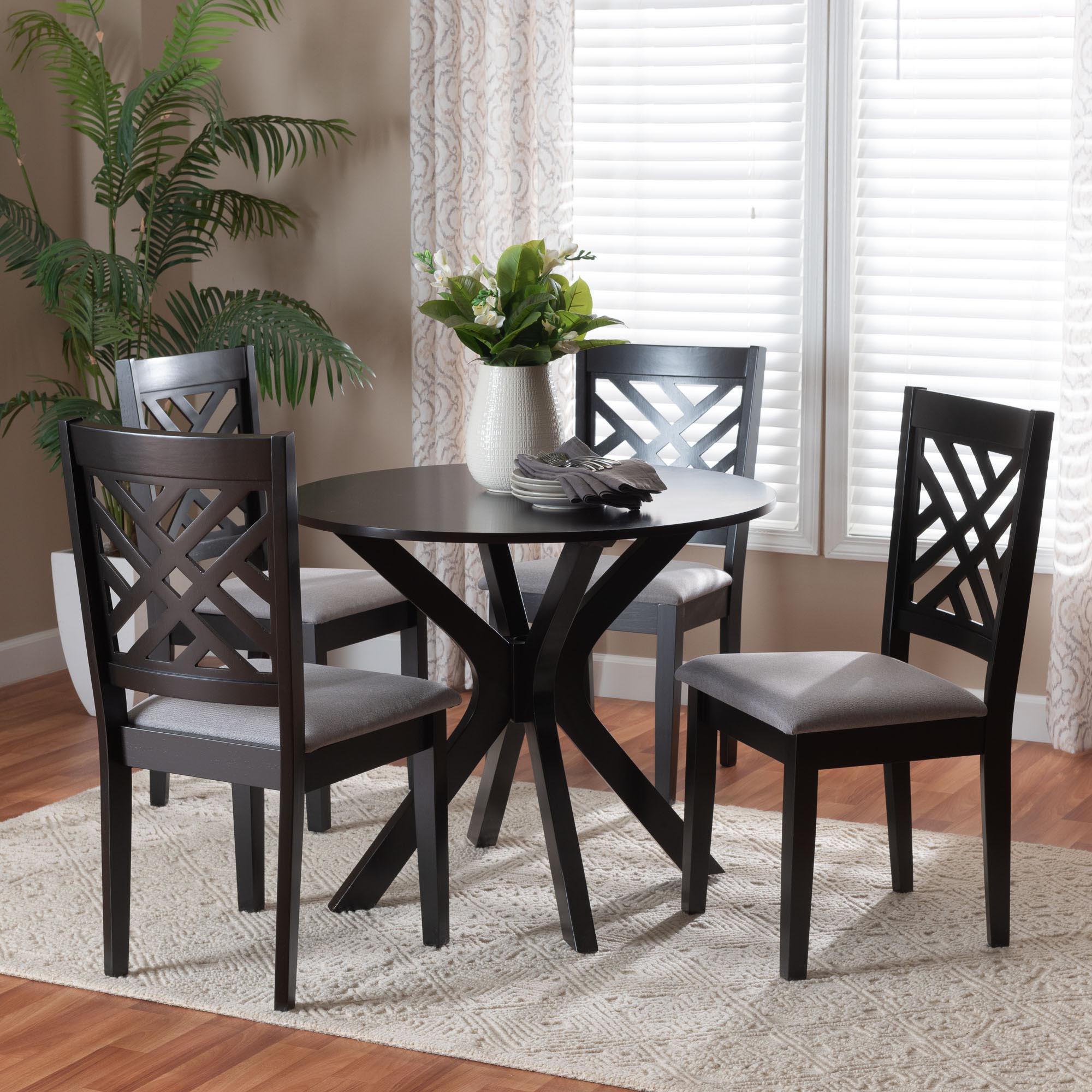 Norah Modern Fabric and Finished Wood 5-Piece Dining Set