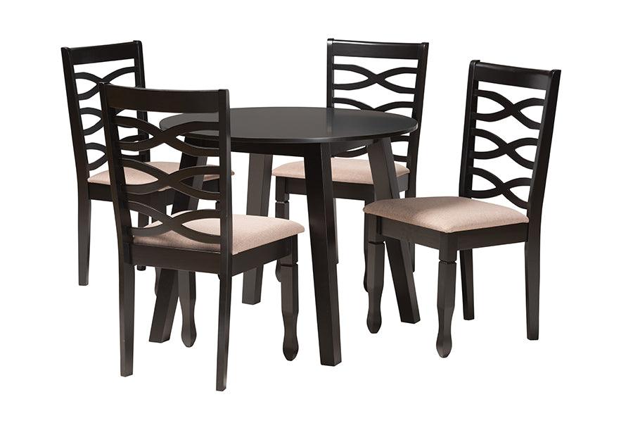 Ruby Modern Fabric and Finished Wood 5-Piece Dining Set