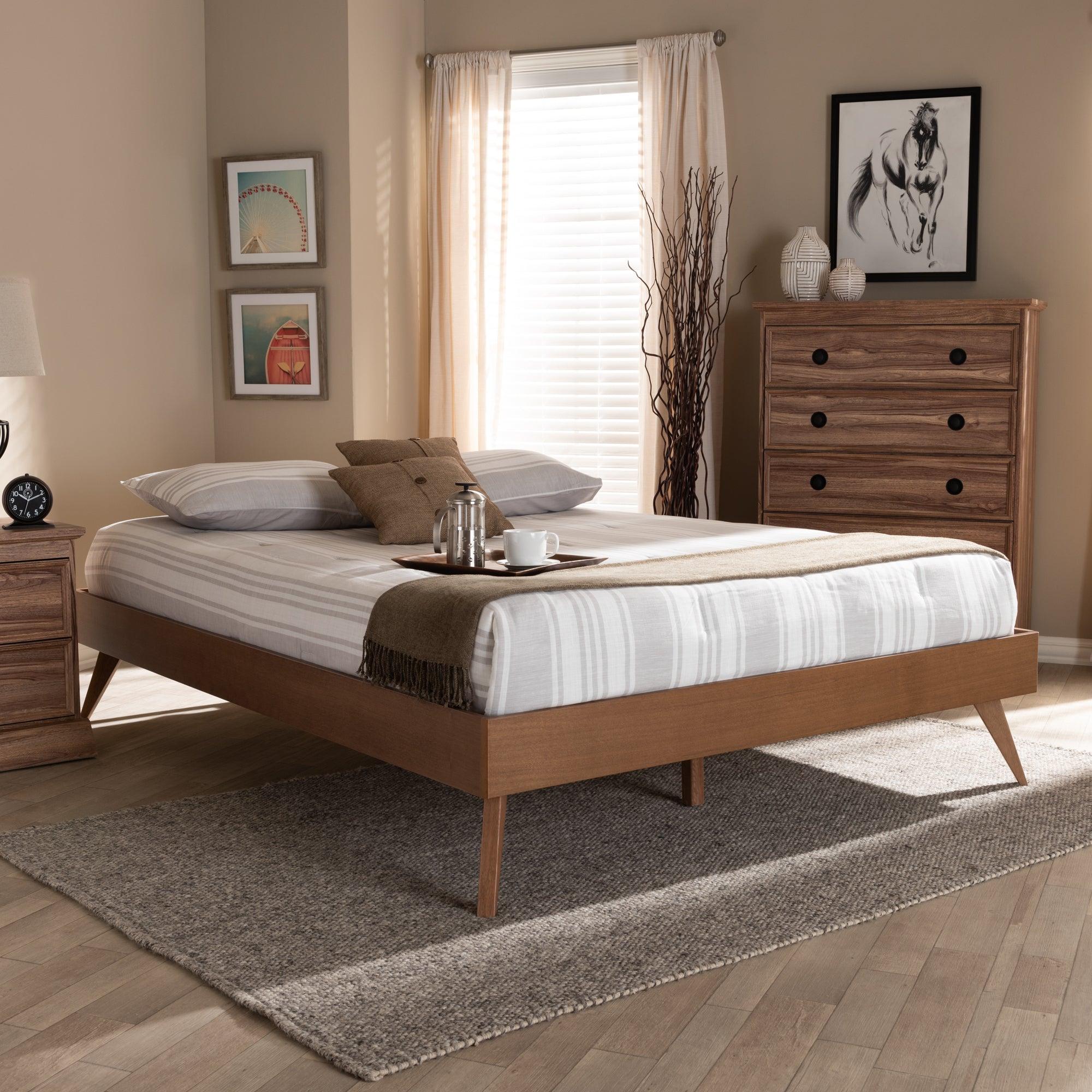 Lissette Mid-Century Modern Finished Wood Platform Bed Frame