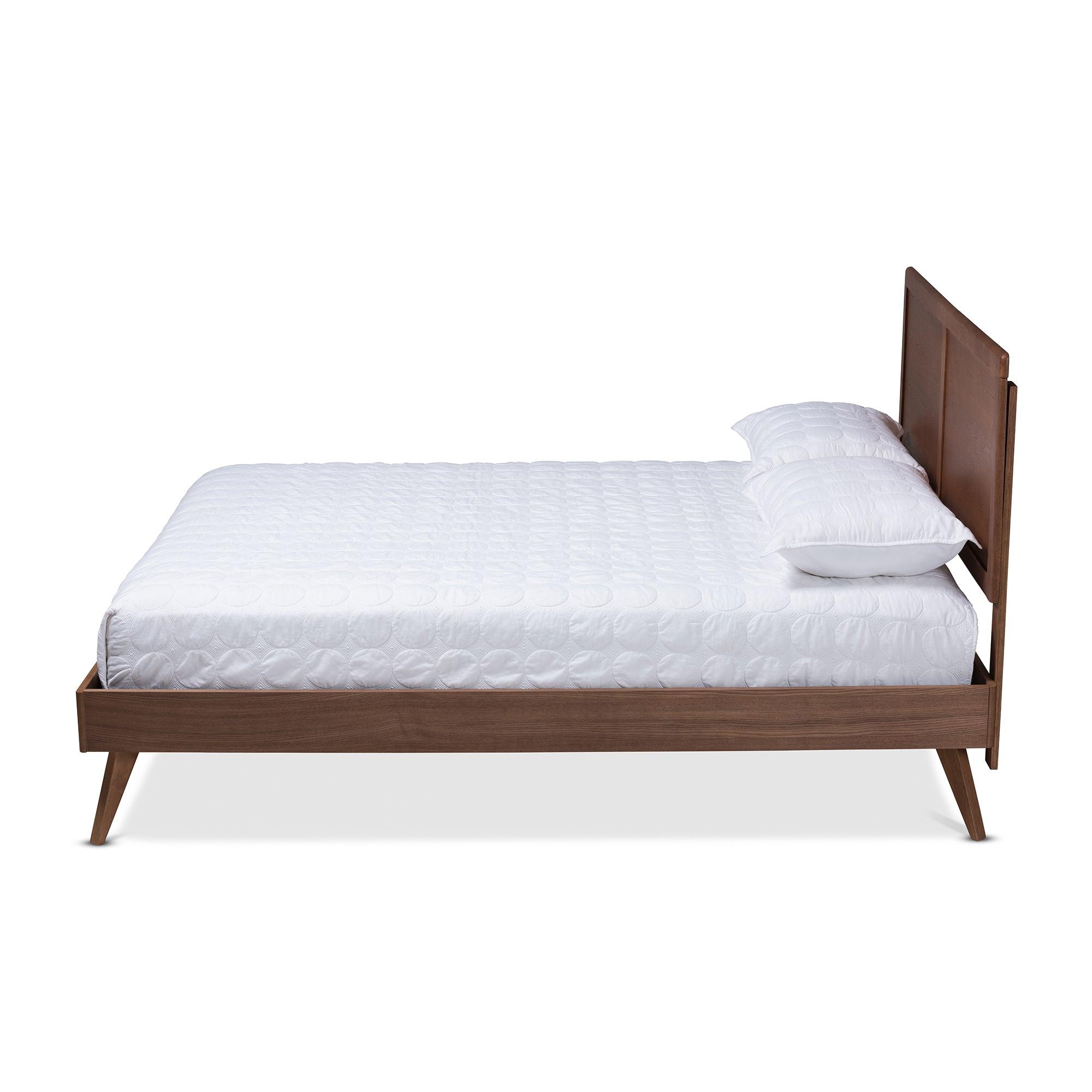 Zenon Mid-Century Modern Finished Wood Platform Bed