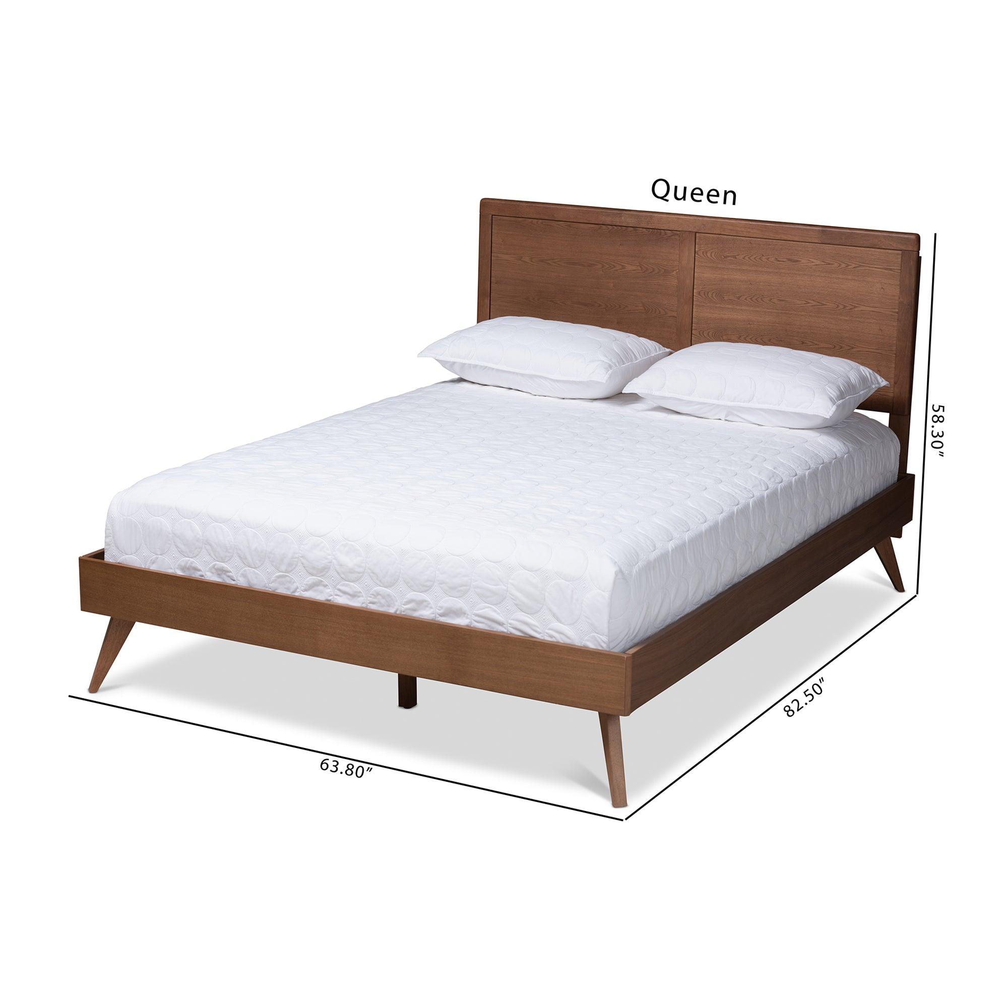 Zenon Mid-Century Modern Finished Wood Platform Bed