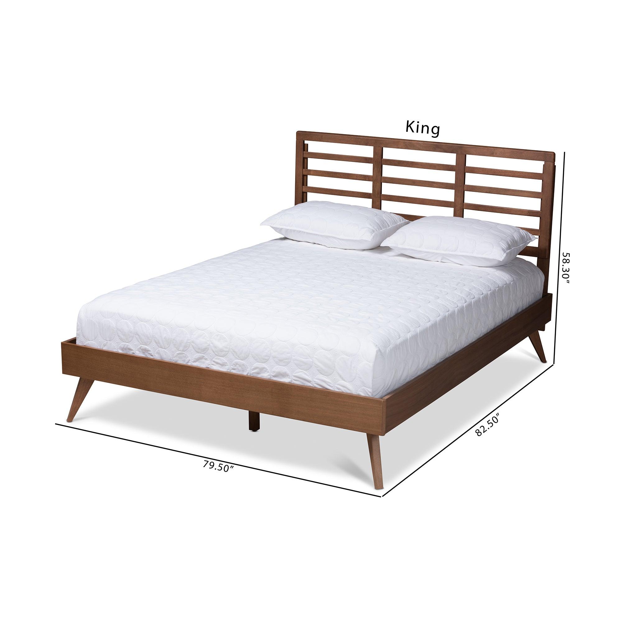 Calisto Mid-Century Modern Finished Wood Platform Bed