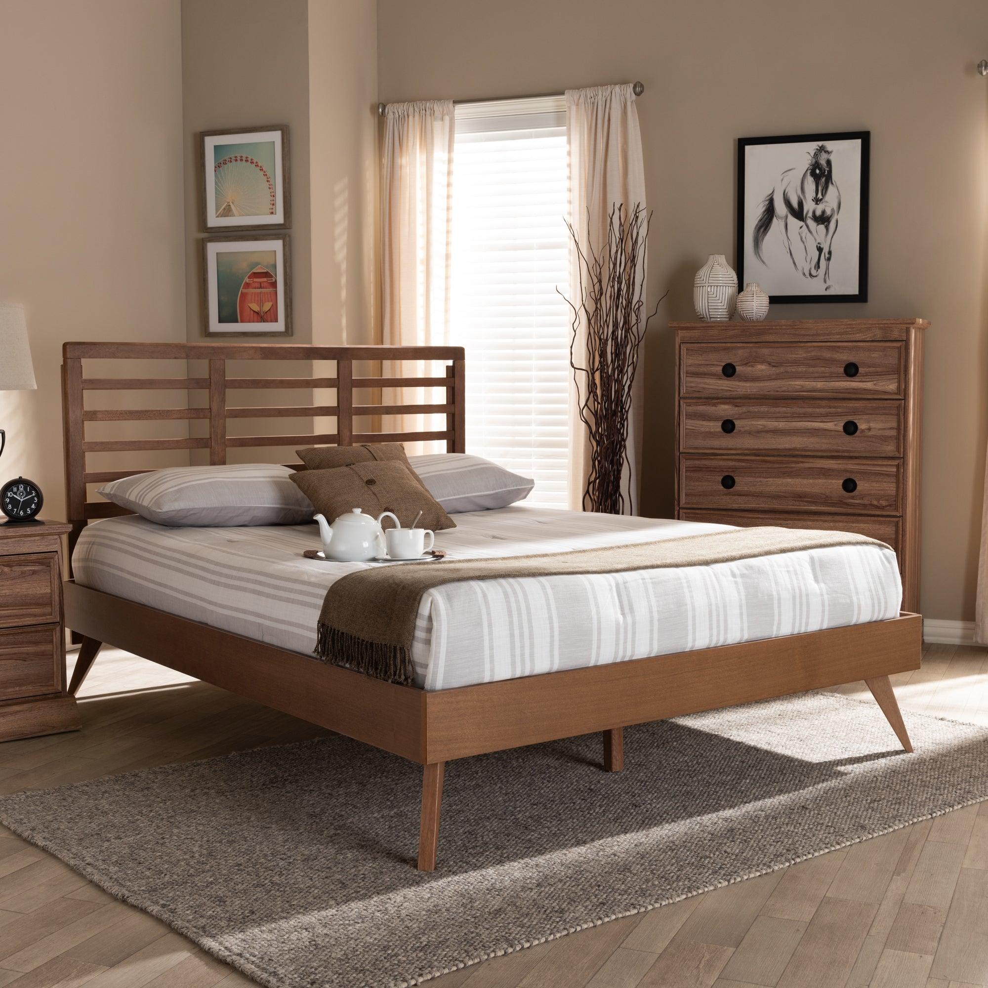 Calisto Mid-Century Modern Finished Wood Platform Bed