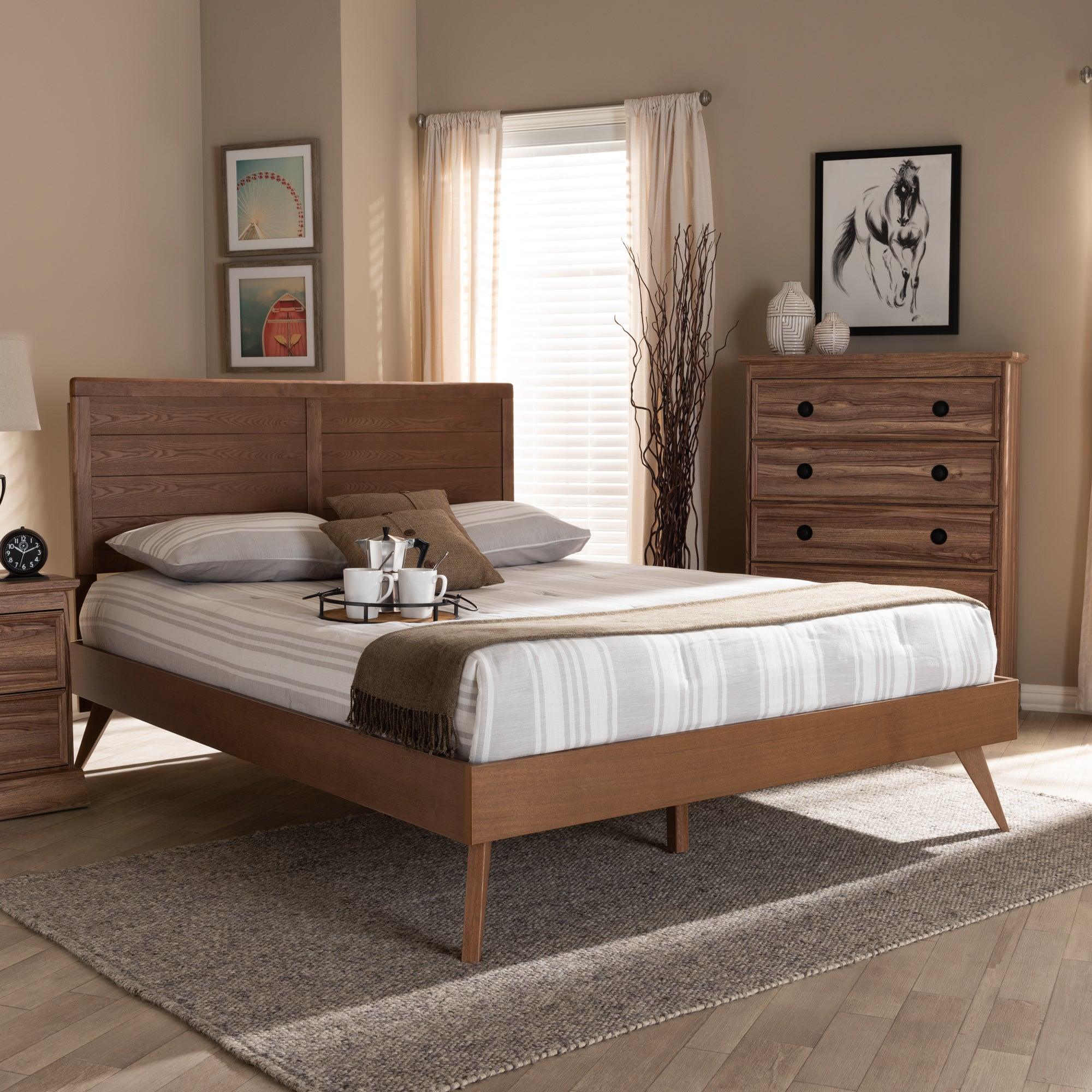 Artemis Mid-Century Modern Finished Wood Platform Bed