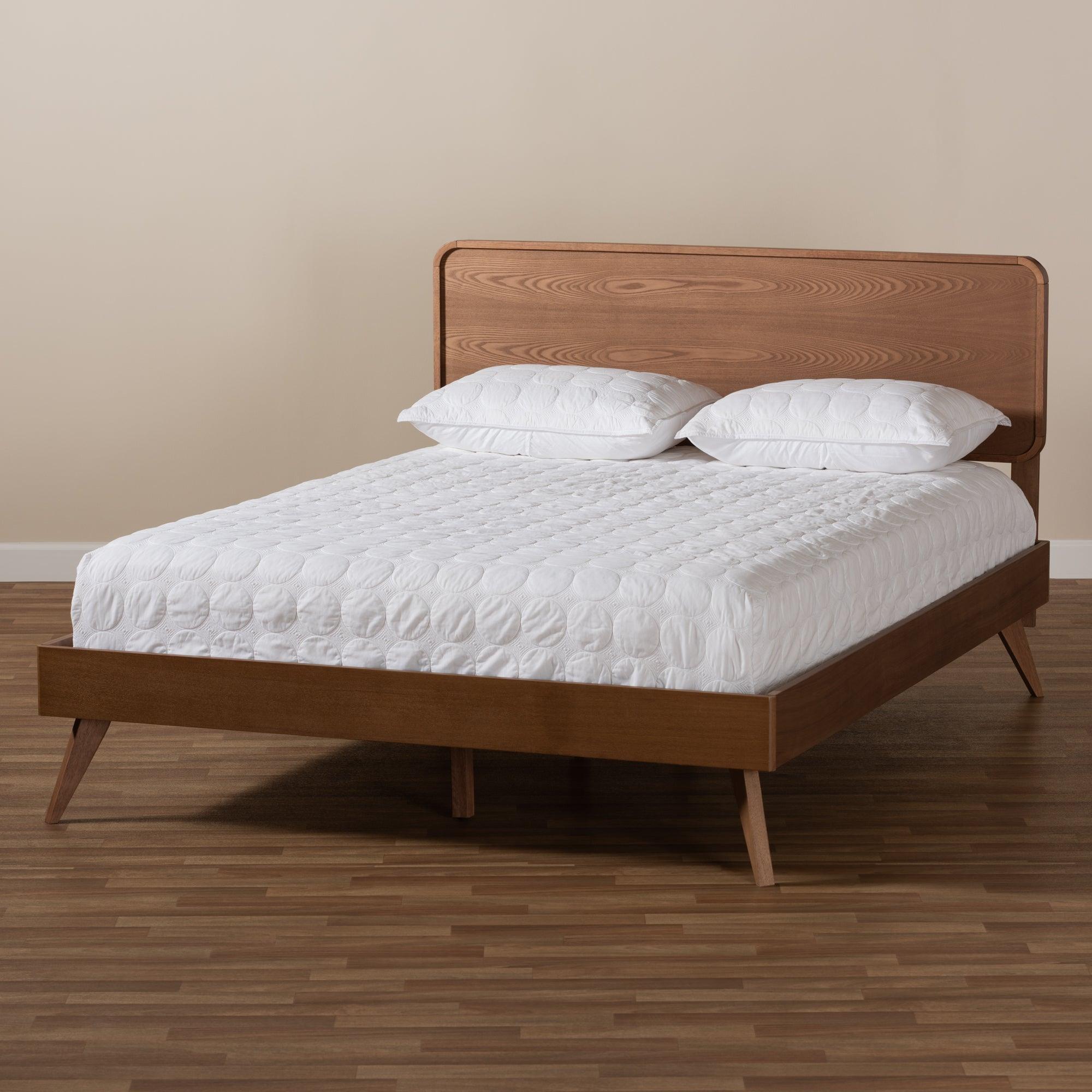 Demeter Mid-Century Modern Finished Wood Platform Bed