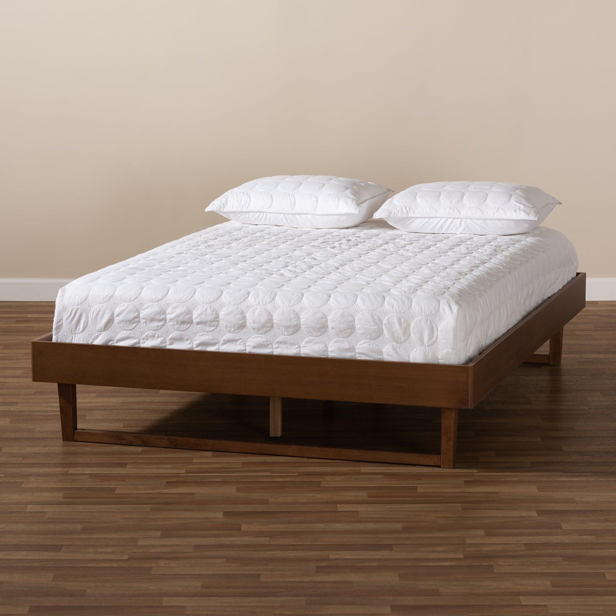 Liliya Mid-Century Modern Finished Wood Platform Bed Frame