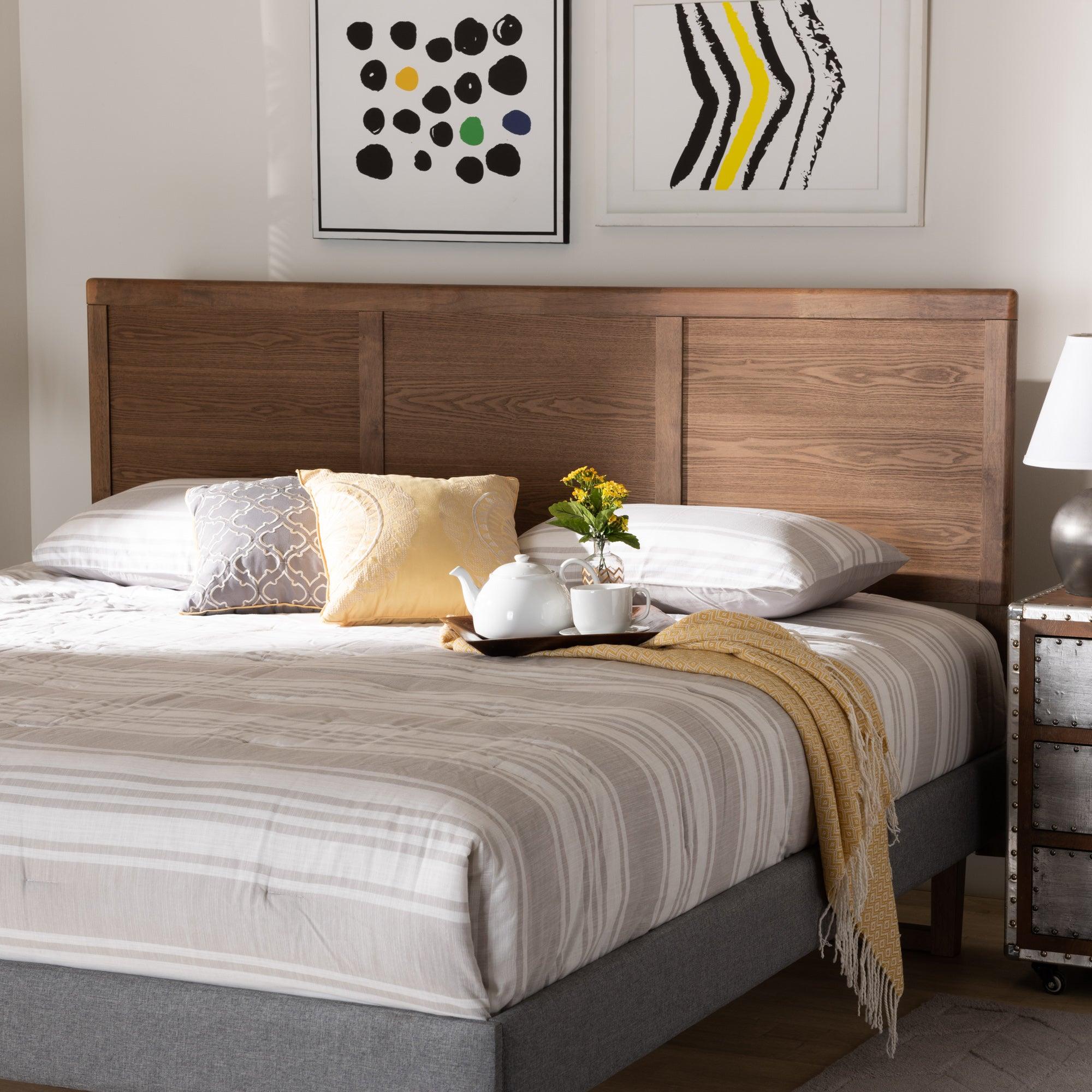 Raya Mid-Century Modern Finished Wood Headboard