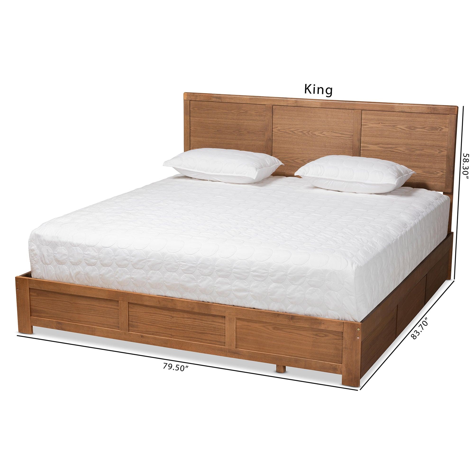 Aras Modern and Contemporary Transitional Ash Finished Wood 3-Drawer Platform Storage Bed