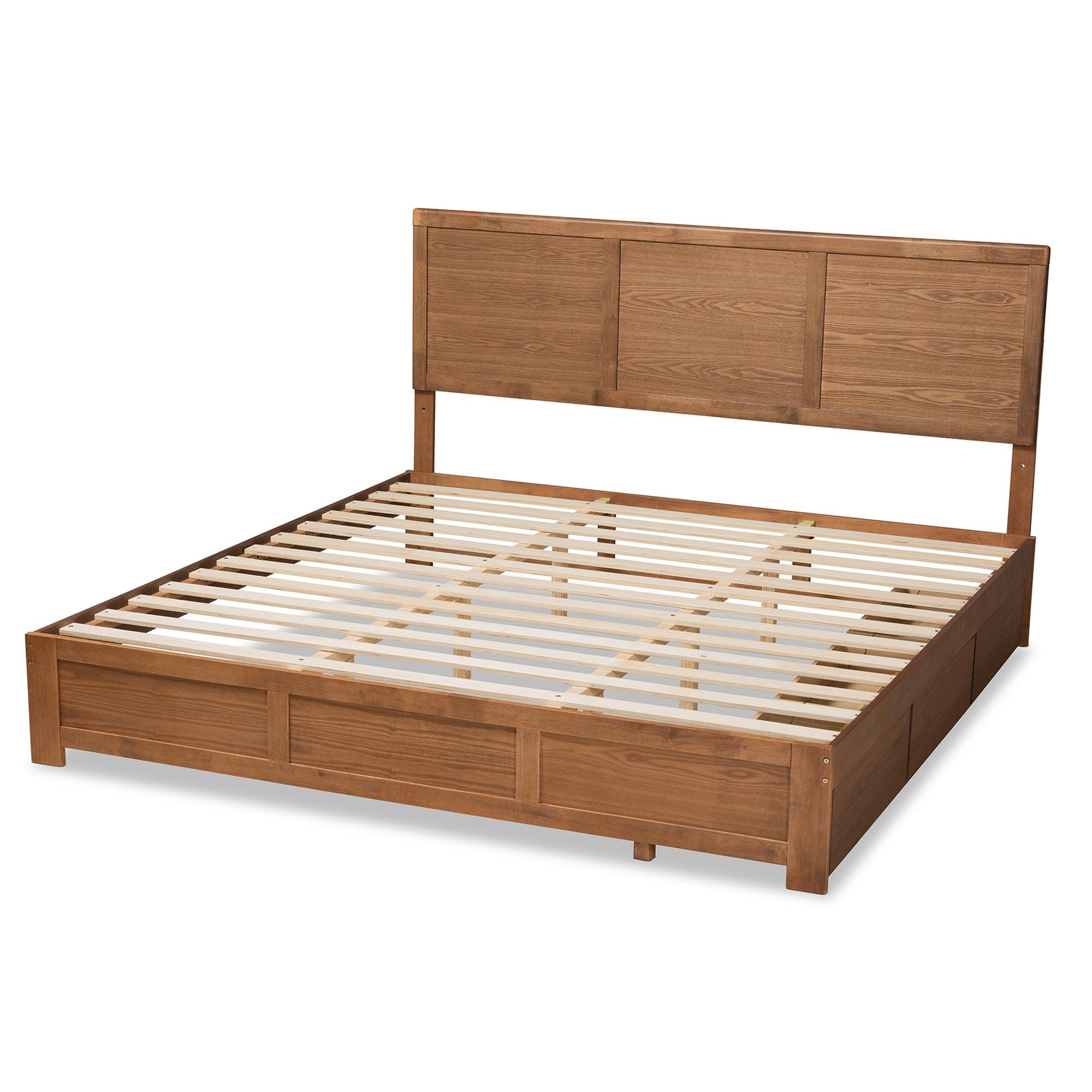 Aras Modern and Contemporary Transitional Ash Finished Wood 3-Drawer Platform Storage Bed