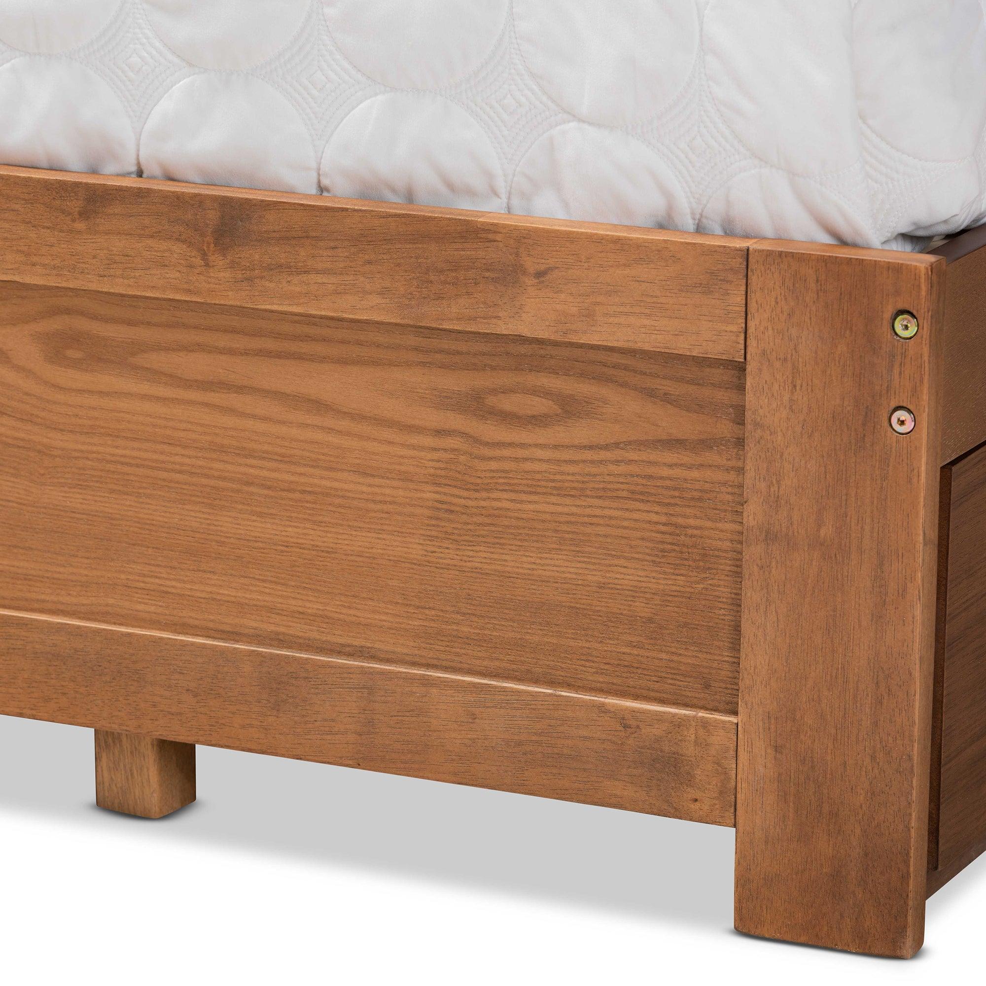 Aras Modern and Contemporary Transitional Ash Finished Wood 3-Drawer Platform Storage Bed