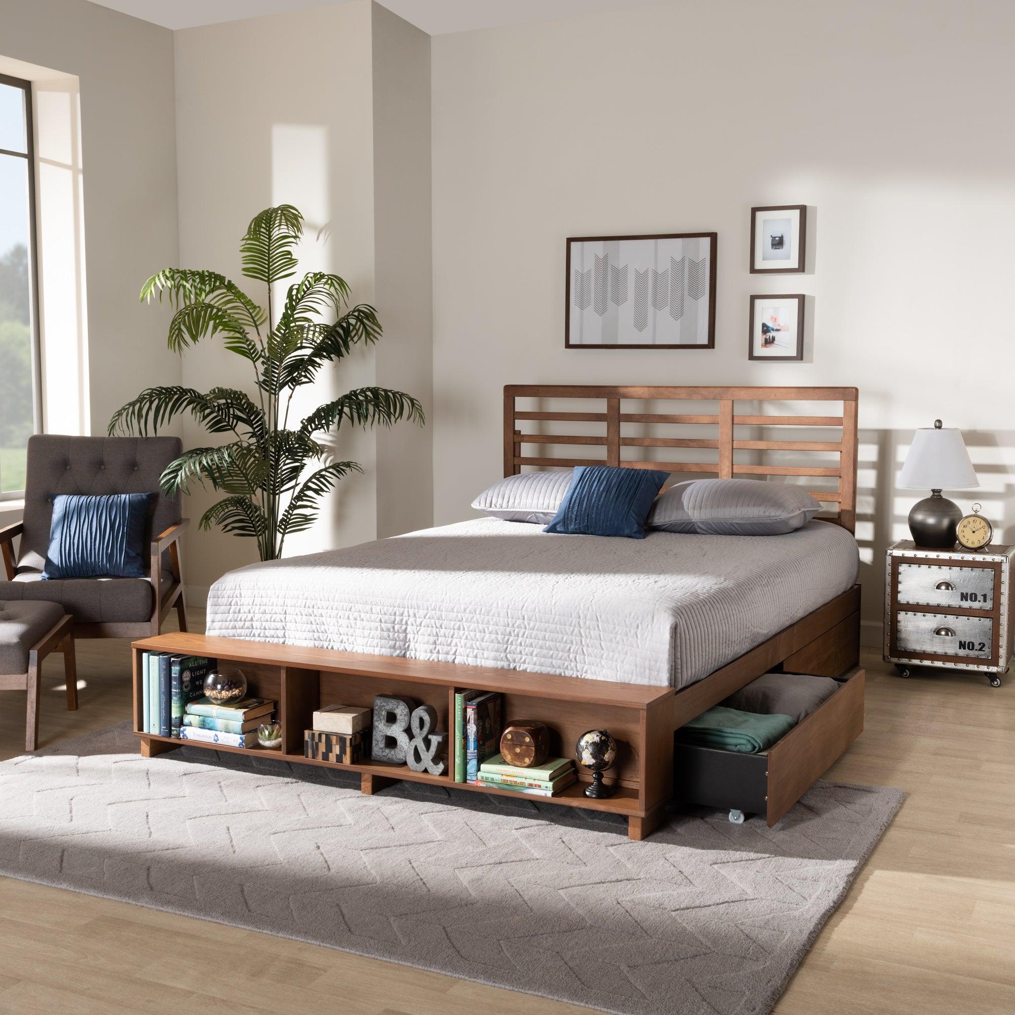 Milana Modern Transitional Ash Finished Wood 4-Drawer Platform Storage Bed